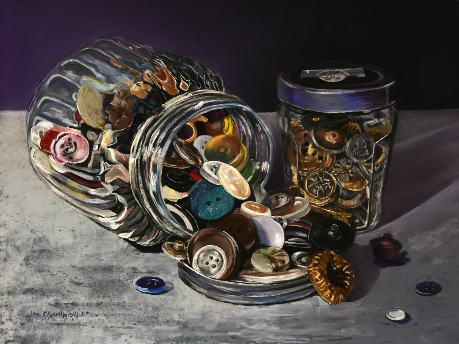   82. Terri Levine Rosenblum    Bottle of Buttons   Pastel, 18 x 24  $2,000 