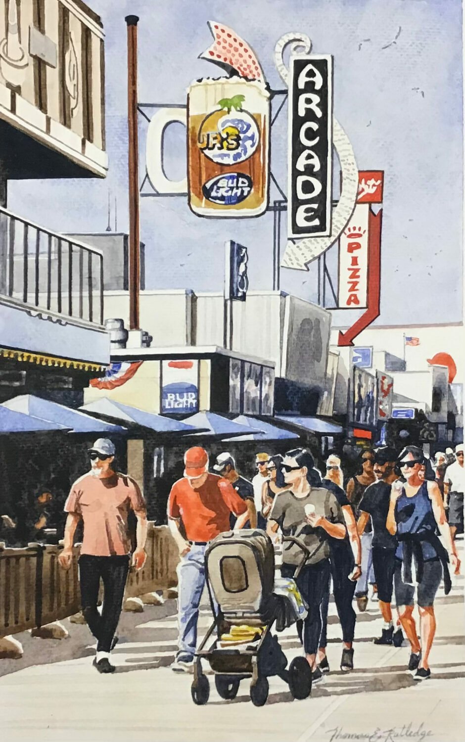   86. Thomas E Rutledge    Boardwalk   Watercolor, 16 x 11  $1,800 