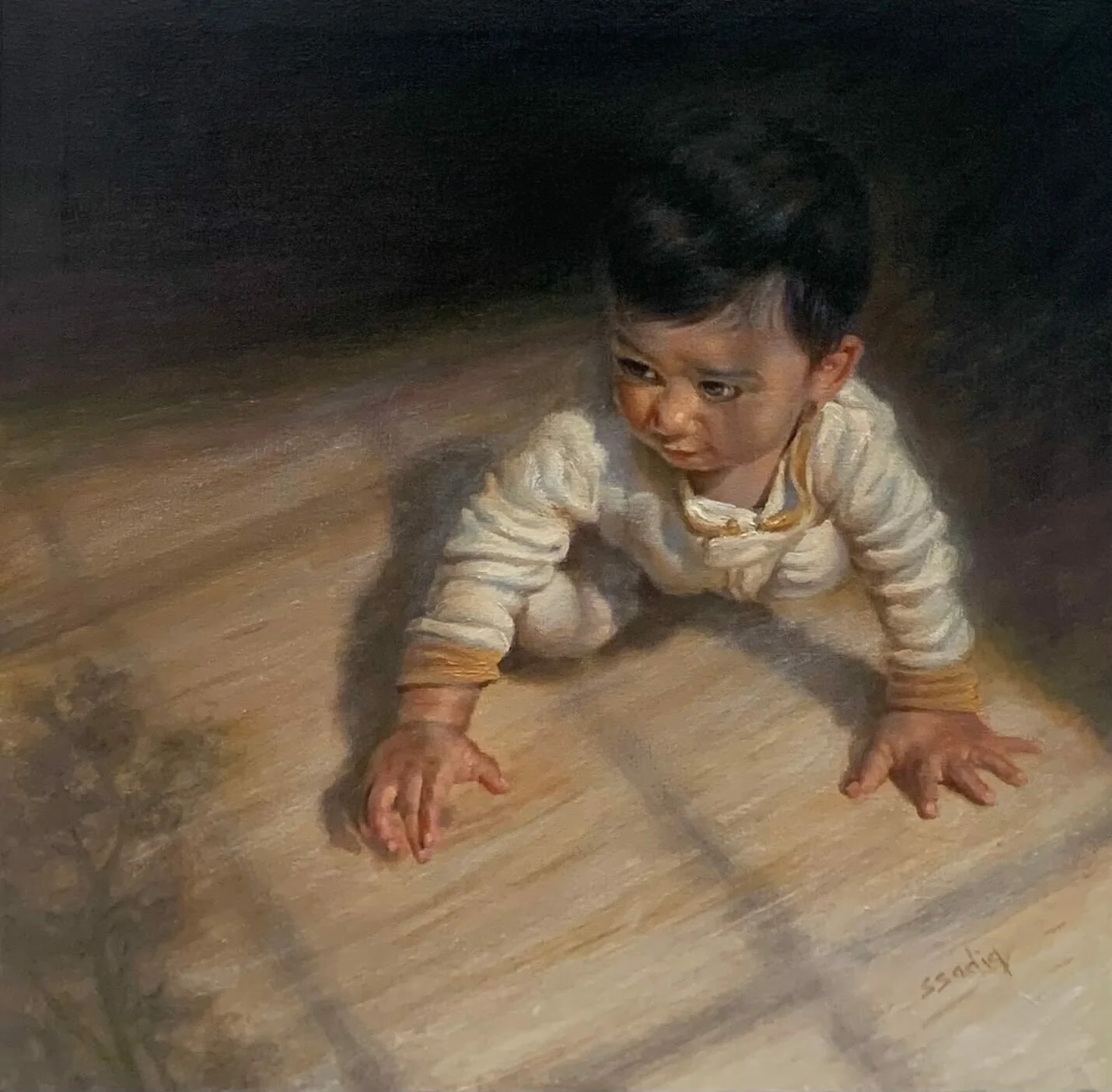   87. Sharif Sadiq    Morning Walk   Oil, 20 x 20  NFS 