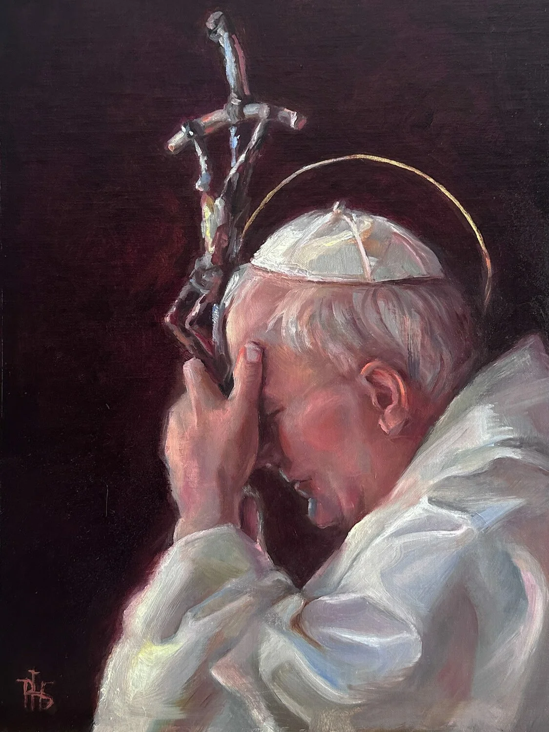   89. Patrice Schelkun    Pope Saint John Paul II   Oil, 16 x 12  $2,200 