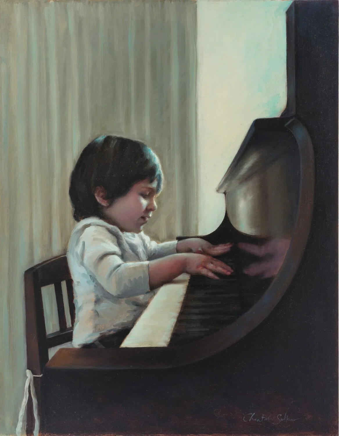   94. Chantal Sulkow    The Pianist   Oil, 18 x 14  $6,500   Lillian Fendrock Memorial Award  