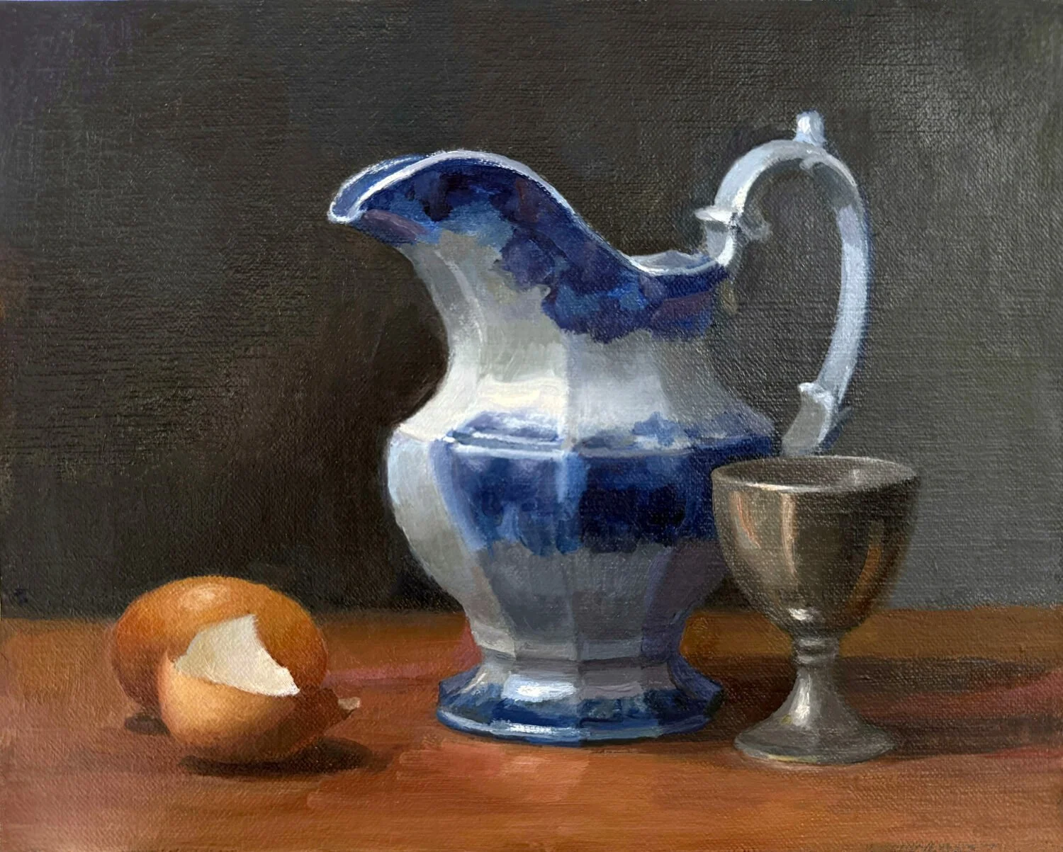   96. Susan VanArendonk    Pitcher, Egg and Egg Cup   Oil, 8 x 10  $750 