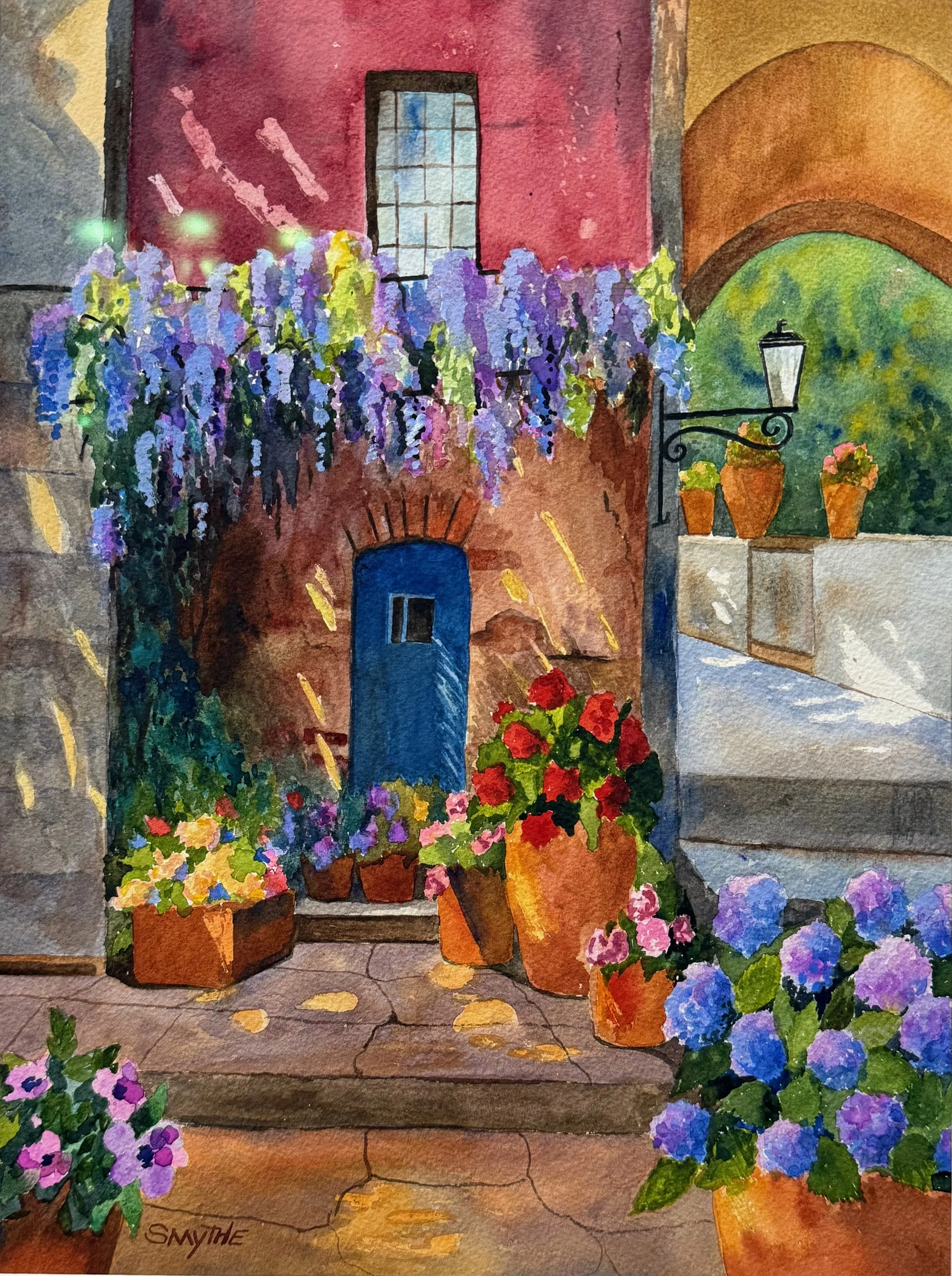   13. Pat Smythe    Wisteria Over Doorway   Watercolor, 11x16 