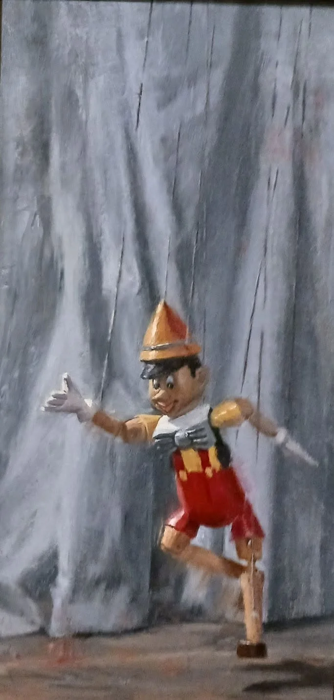  Denise Stass “Pinochio’s Dance” 12” x 24” Oil on Canvas 