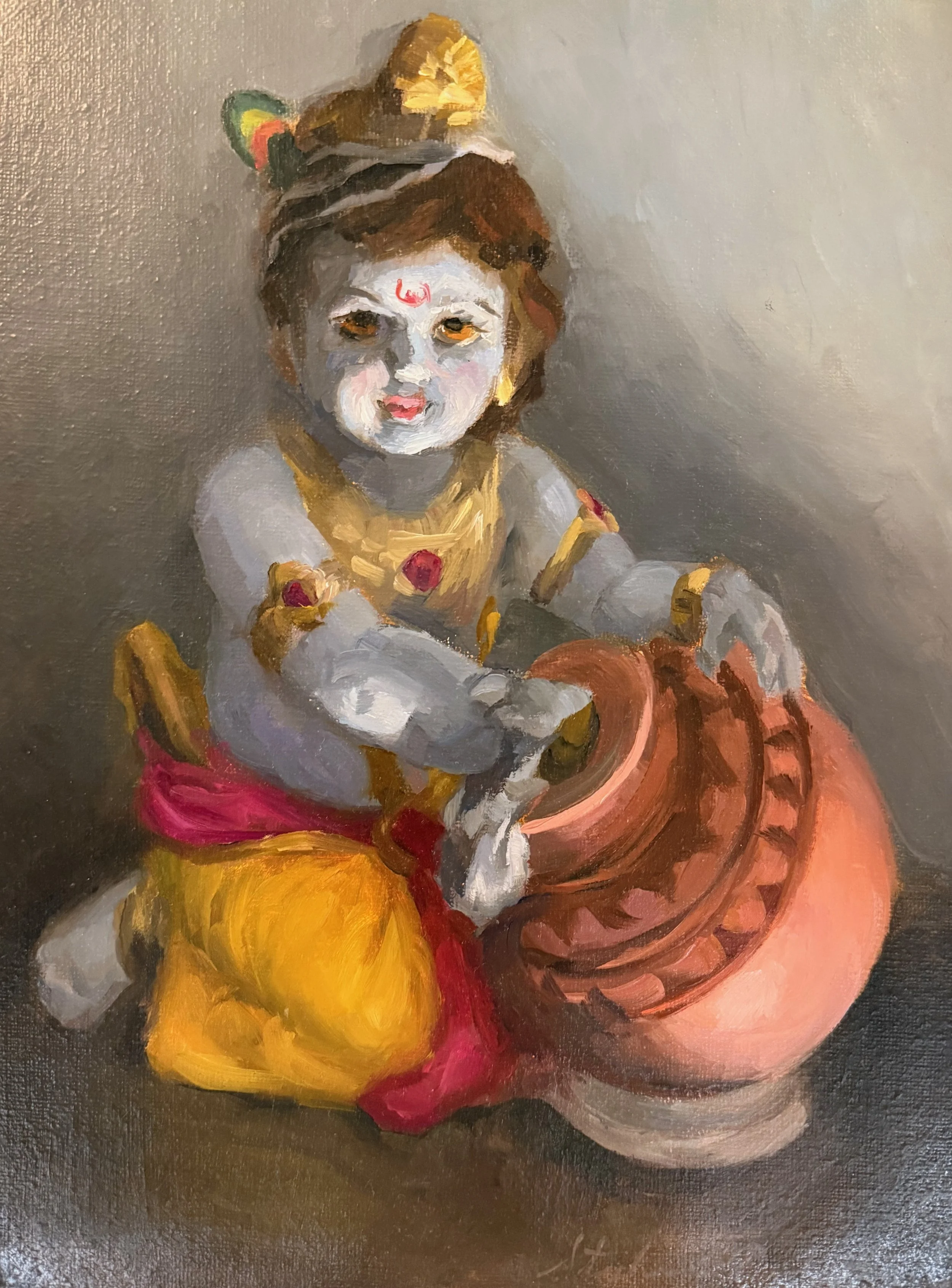   43. Stephanie Deshpande    The Butter Thief   Oil, 12x9 