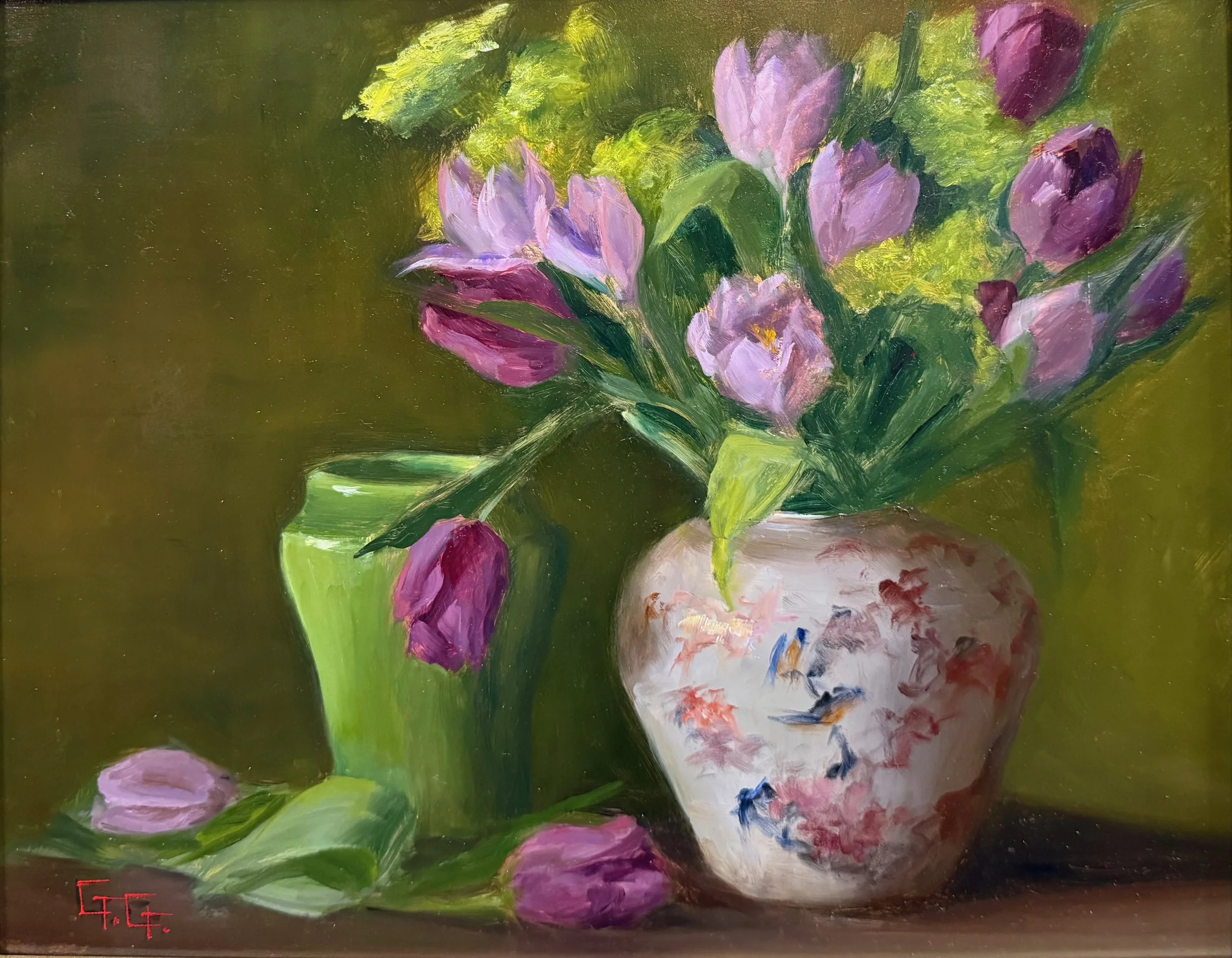   28. Gail Slockett    Purple Tulips   Oil, 11x14 