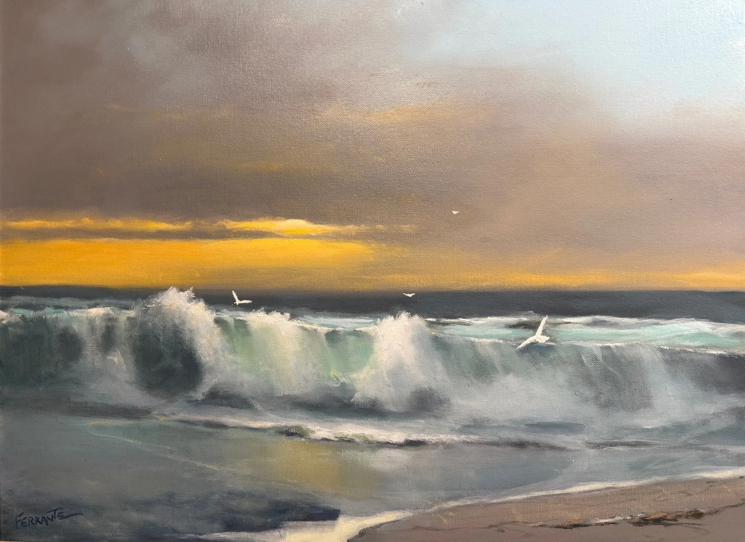   52. Frank  Ferrante    Overcast Surf   Oil, 18x24 
