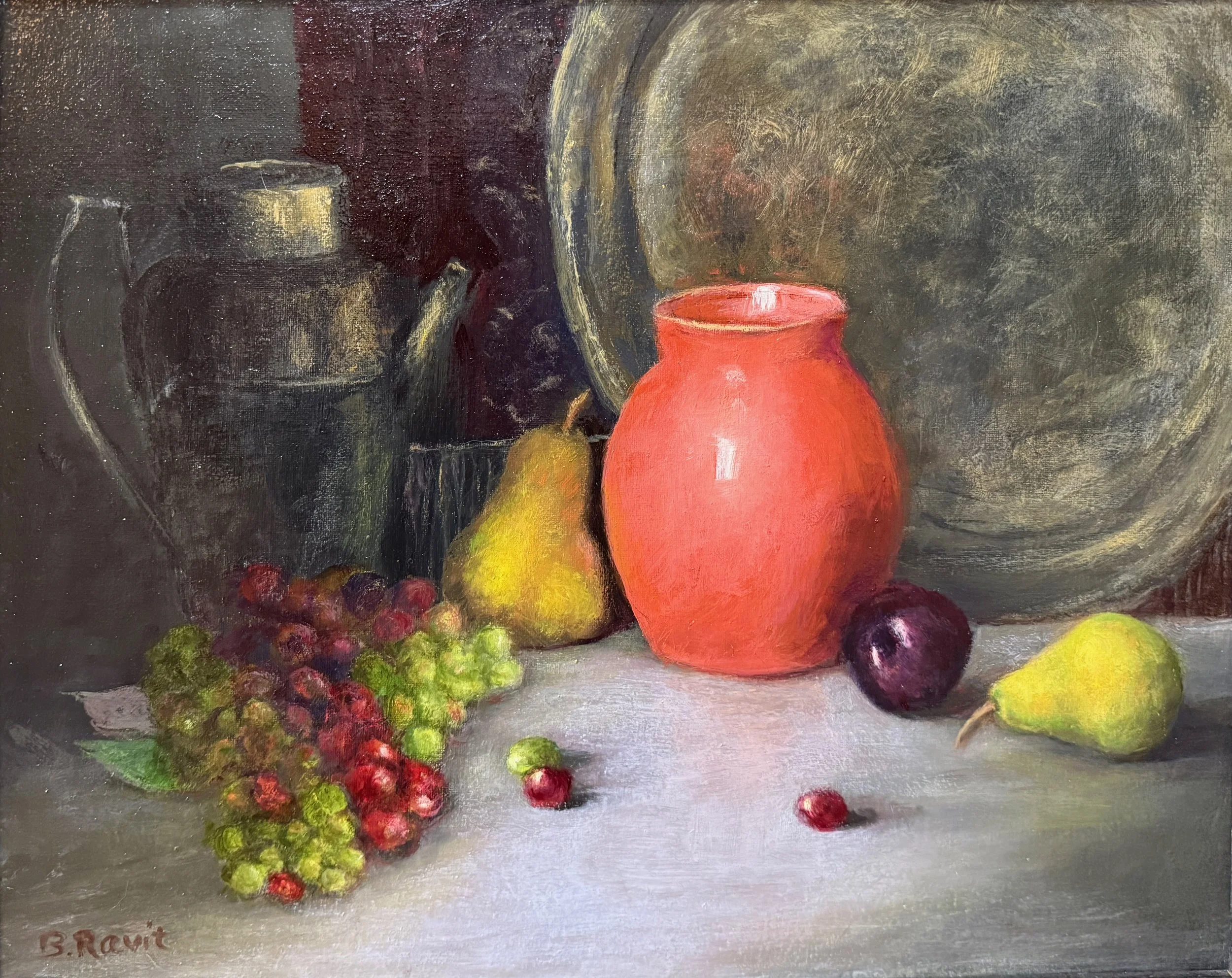   10. Beth Ravit    The Red Jar   Oil, 16x20 