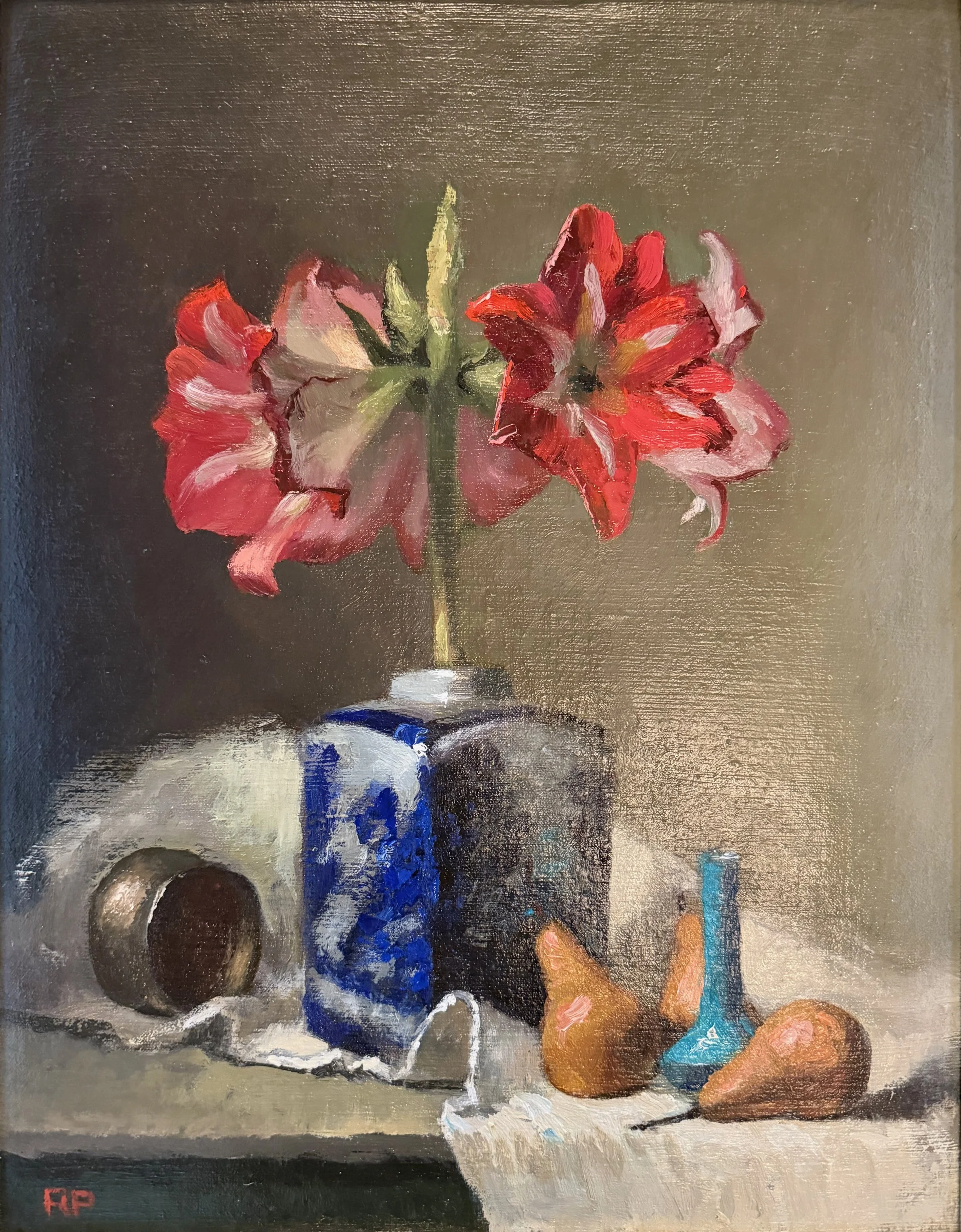   25. Rick Perez    Still Life with Amarylis   Oil, 16x20 