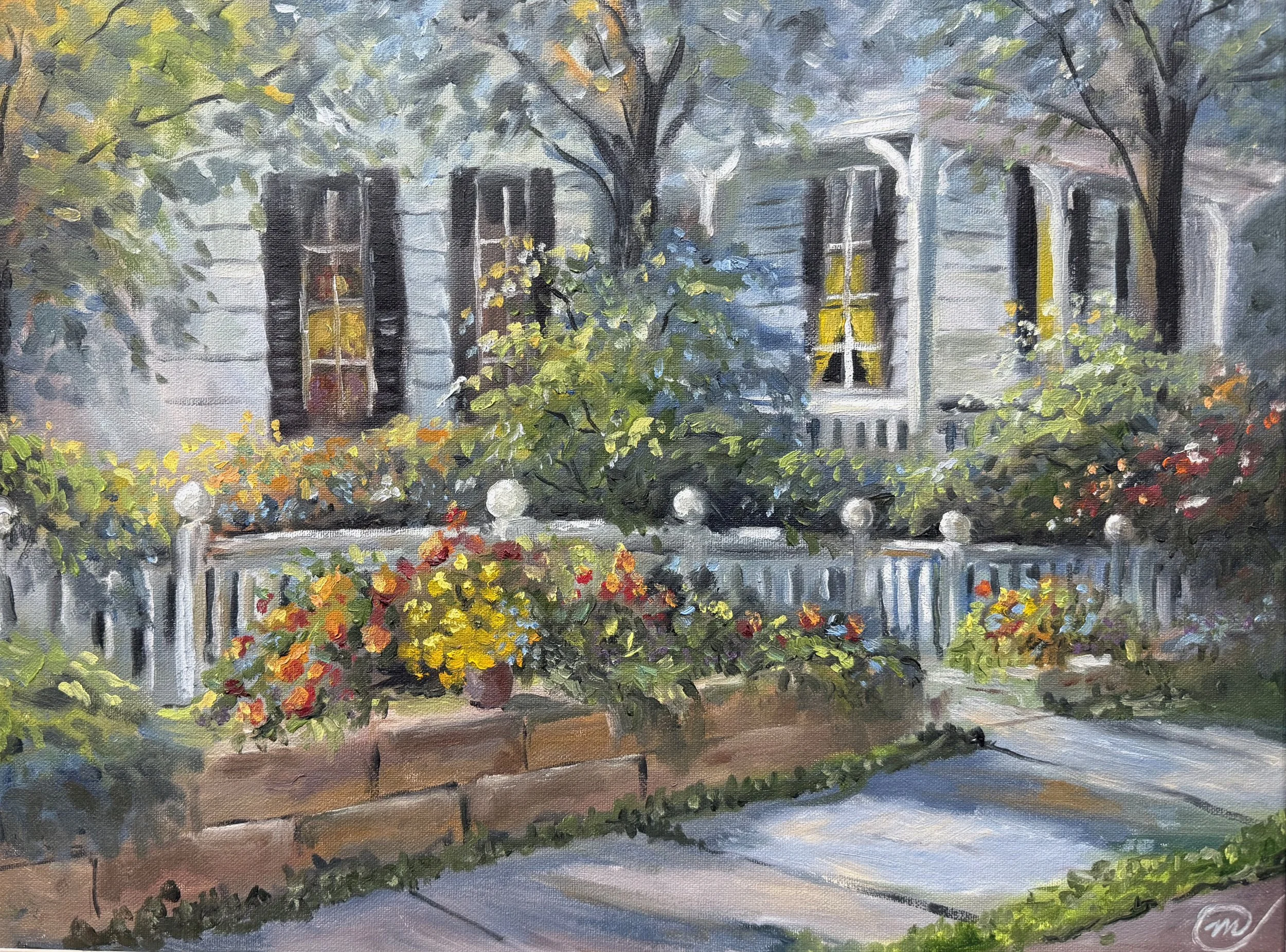   76. Mary Mancuso-Englander    Good Life Behind the France   Oil, 20x17 