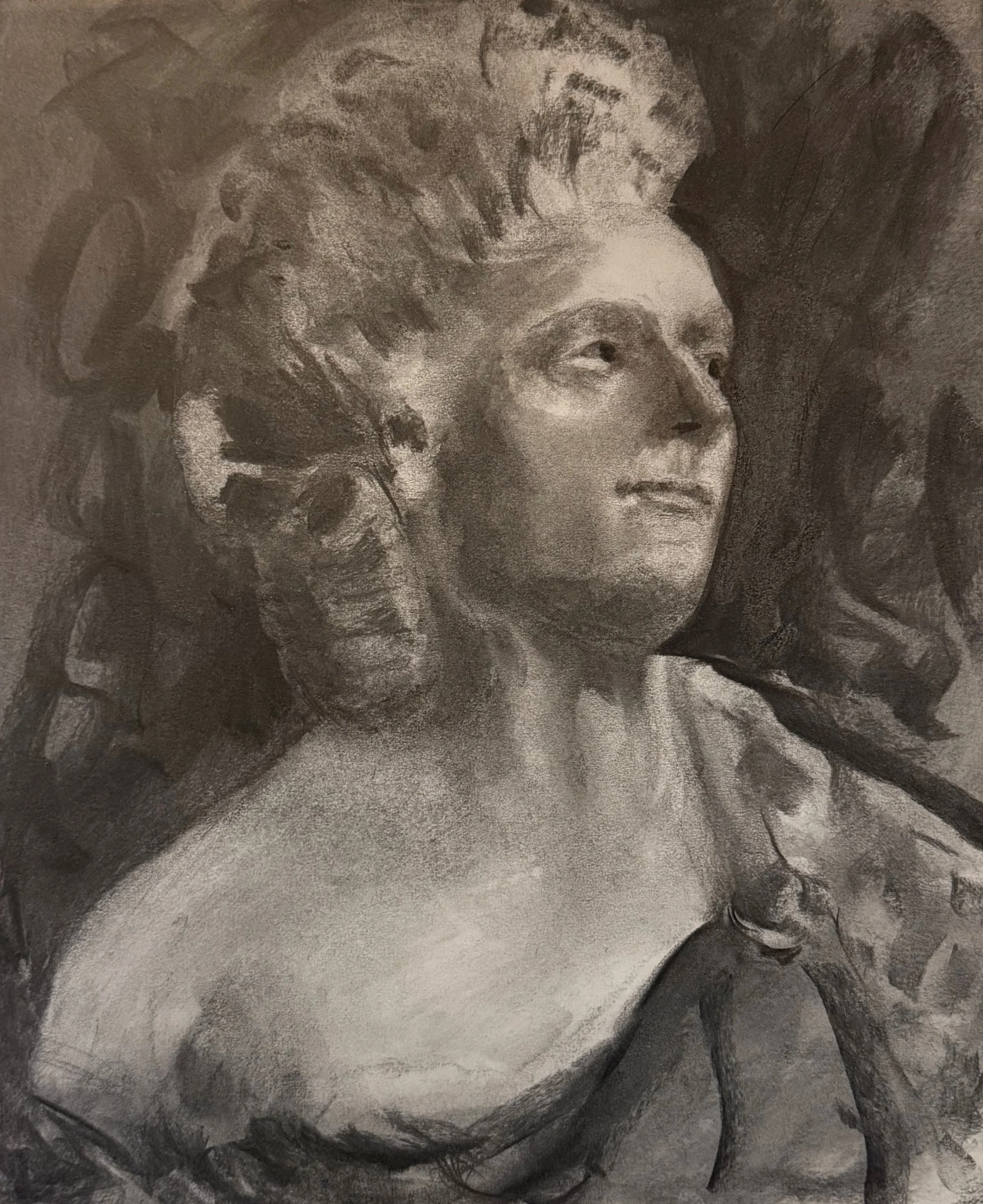   65. James Nocilla    Profile of a Lady   Charcoal, 21x18 