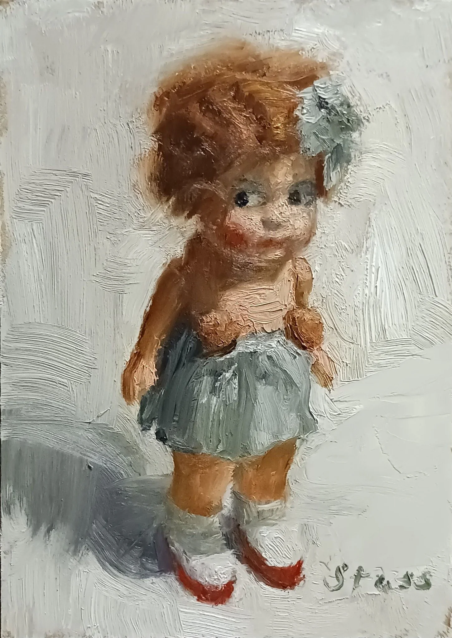  Denise Stass “Pips” 5” x 7” Oil on Board 
