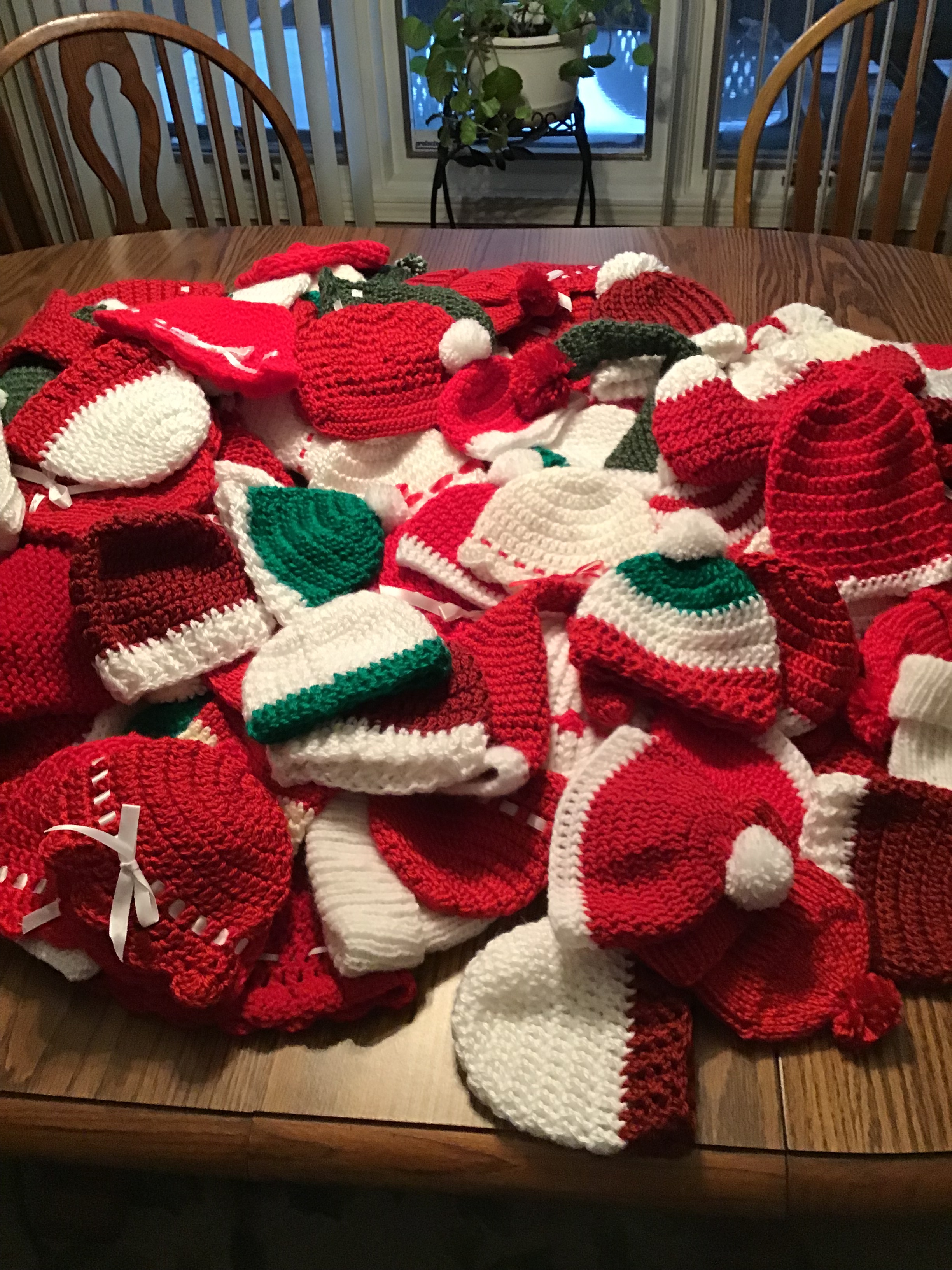 Baby hats made in Christmastime