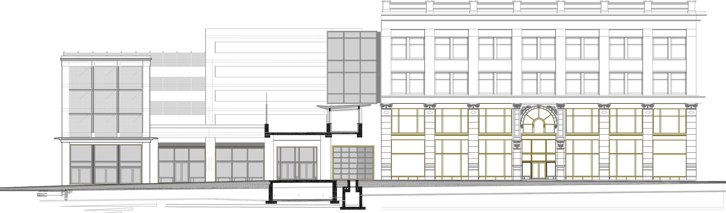 FULTON STREET ELEVATION - Troy Atrium &amp; Frear Building