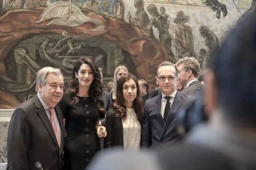 Nadia Murad with UN Secretary-General Antonio Guterres.