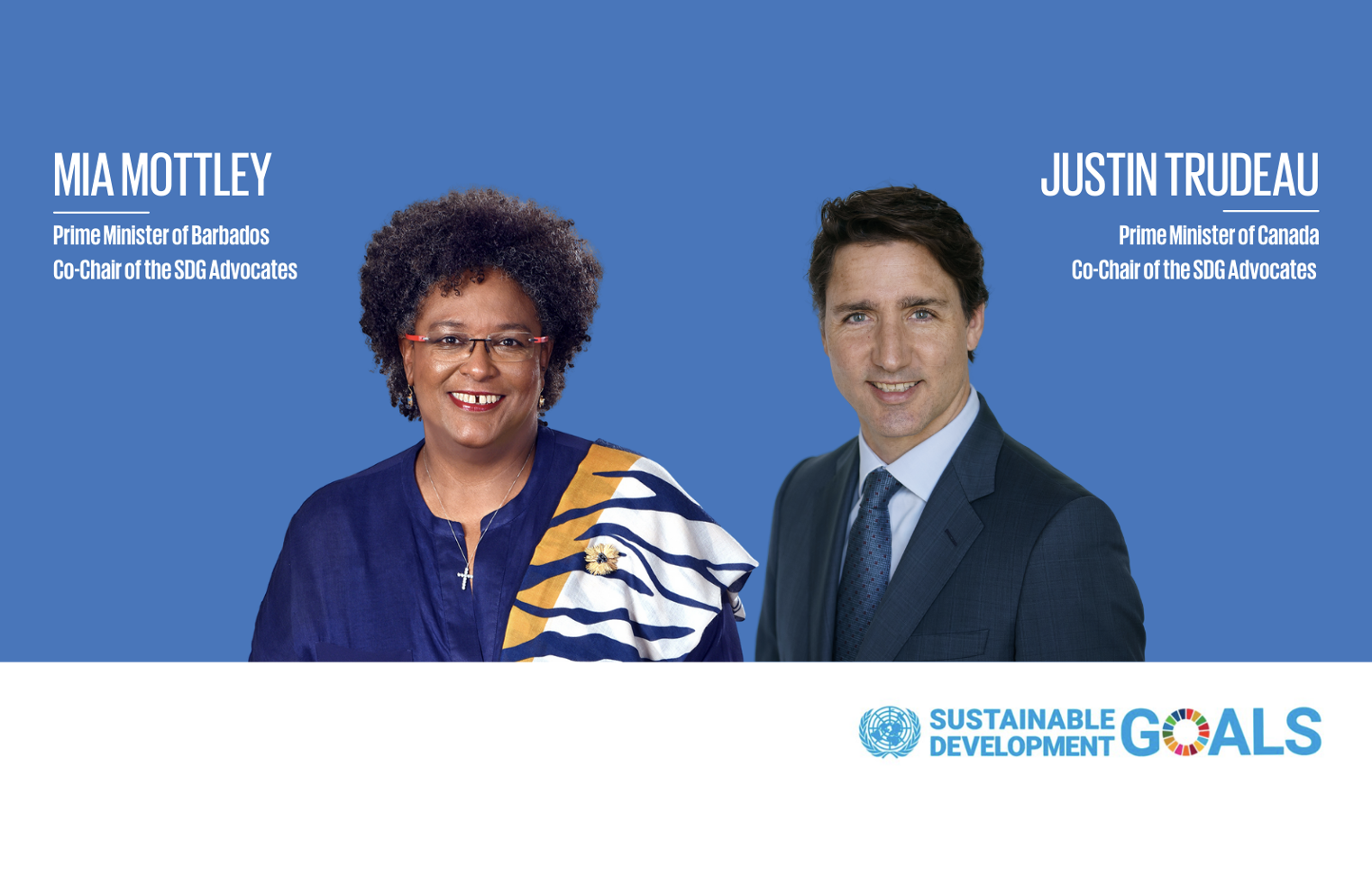 UN Secretary-General António Guterres announces the Prime Minister of Barbados and Prime Minister of Canada as the new Co-Chairs of the SDG Advocates group