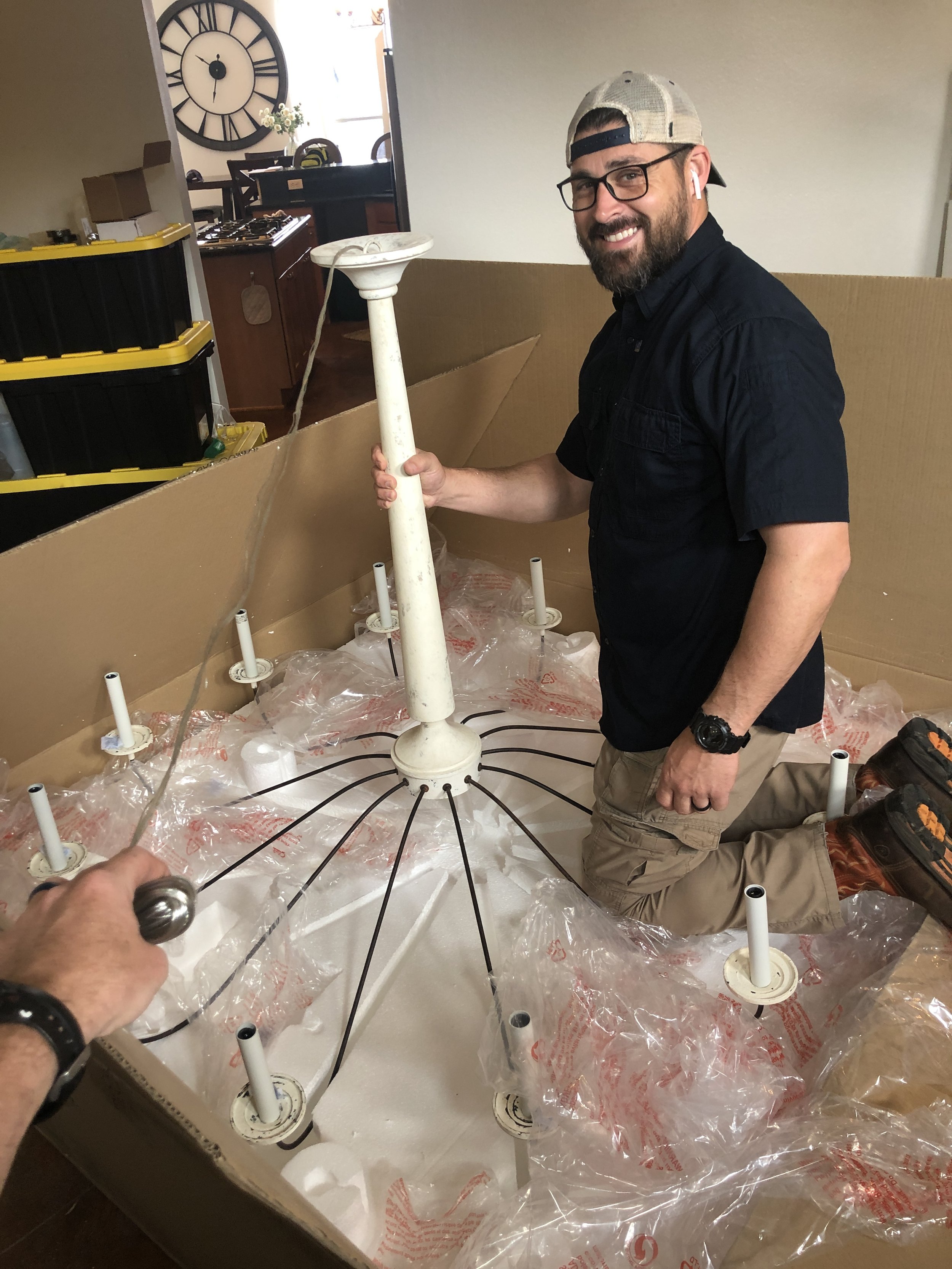 Large Chandelier Install 