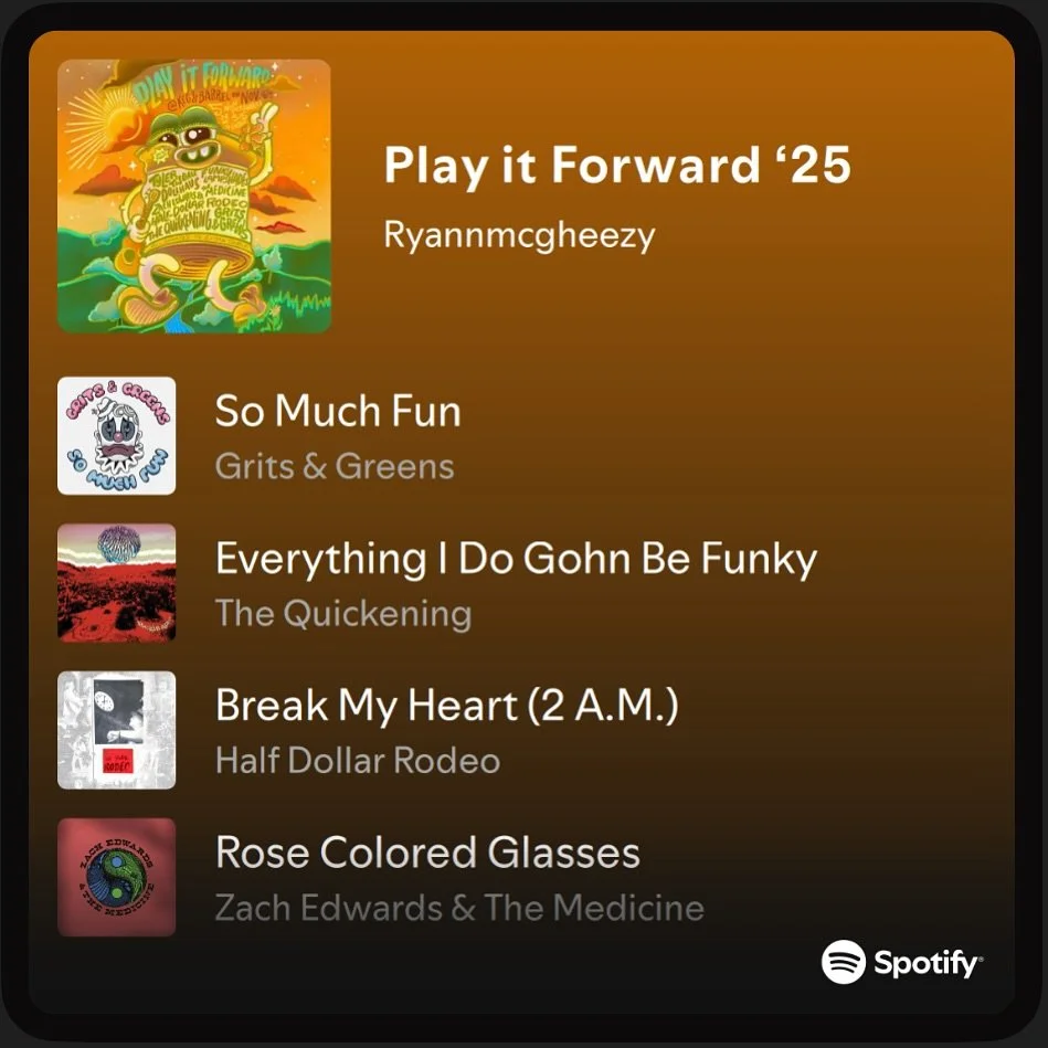 We&rsquo;re just 13 days away from Play it Forward!! Check out this playlist (link in bio) featuring all the artists on this year&rsquo;s lineup to get in the spirit 🙌 stay tuned for some giveaway opportunities announcing over the next few days!
