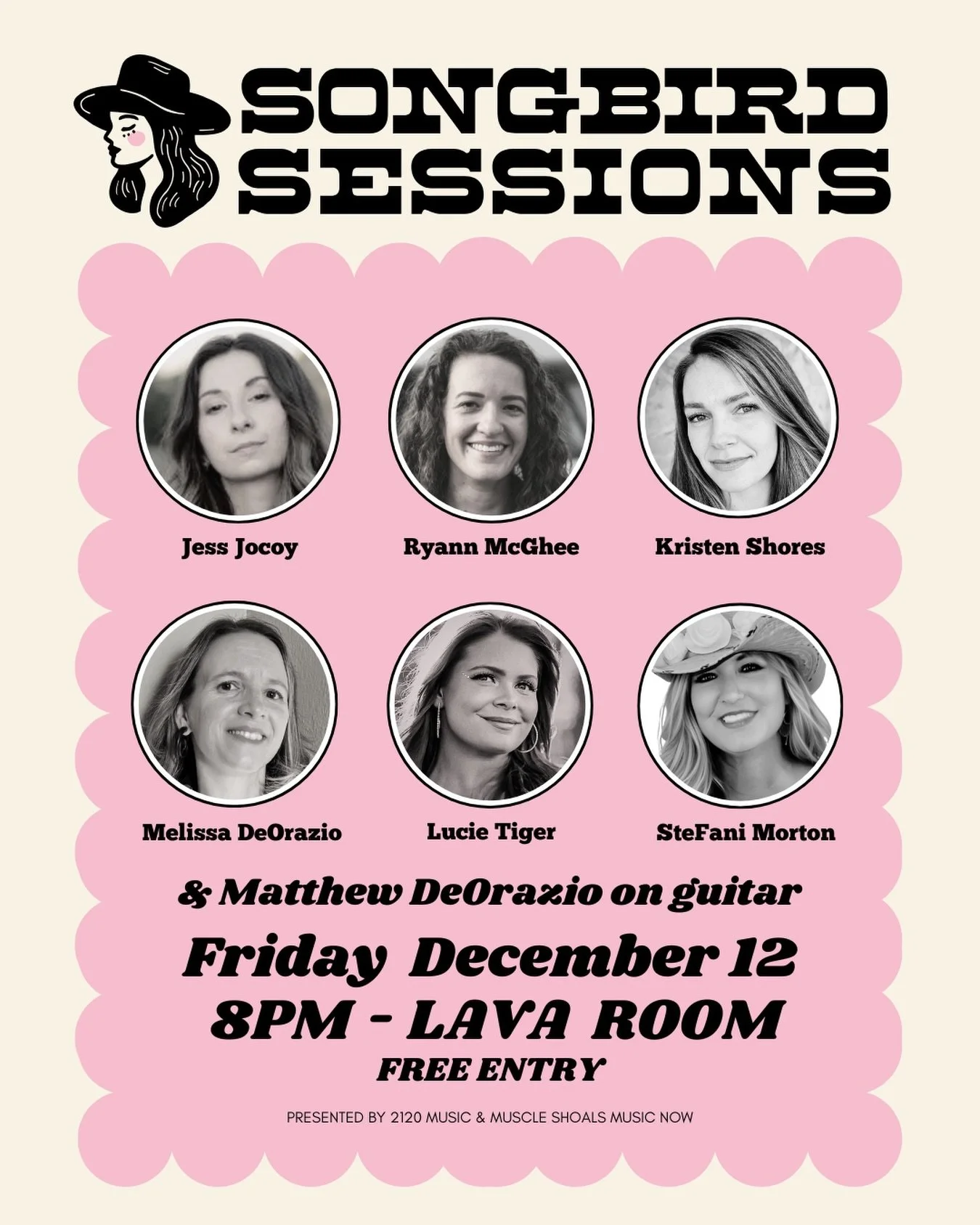 Ryann is headed up to Muscle Shoals, AL for a songwriter round at @lavaroomflorence this Friday night! Come on out and support original music from these incredible writers!