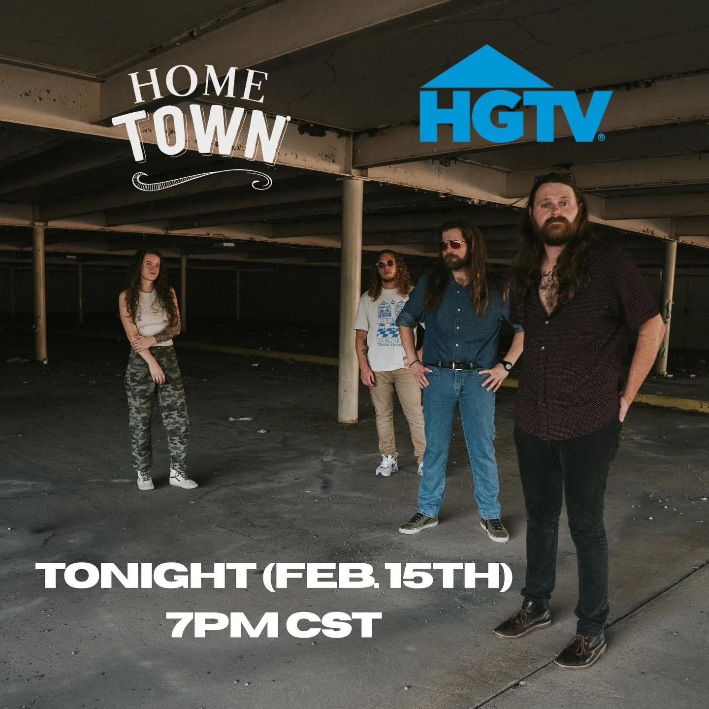 Mama, we got a song on the TV! Check out our song, &ldquo;Fleas&rdquo; tonight (Feb. 15th) on @hgtv&rsquo;s Hometown. It&rsquo;s airing at 8PM EST/7PM CST 🤘