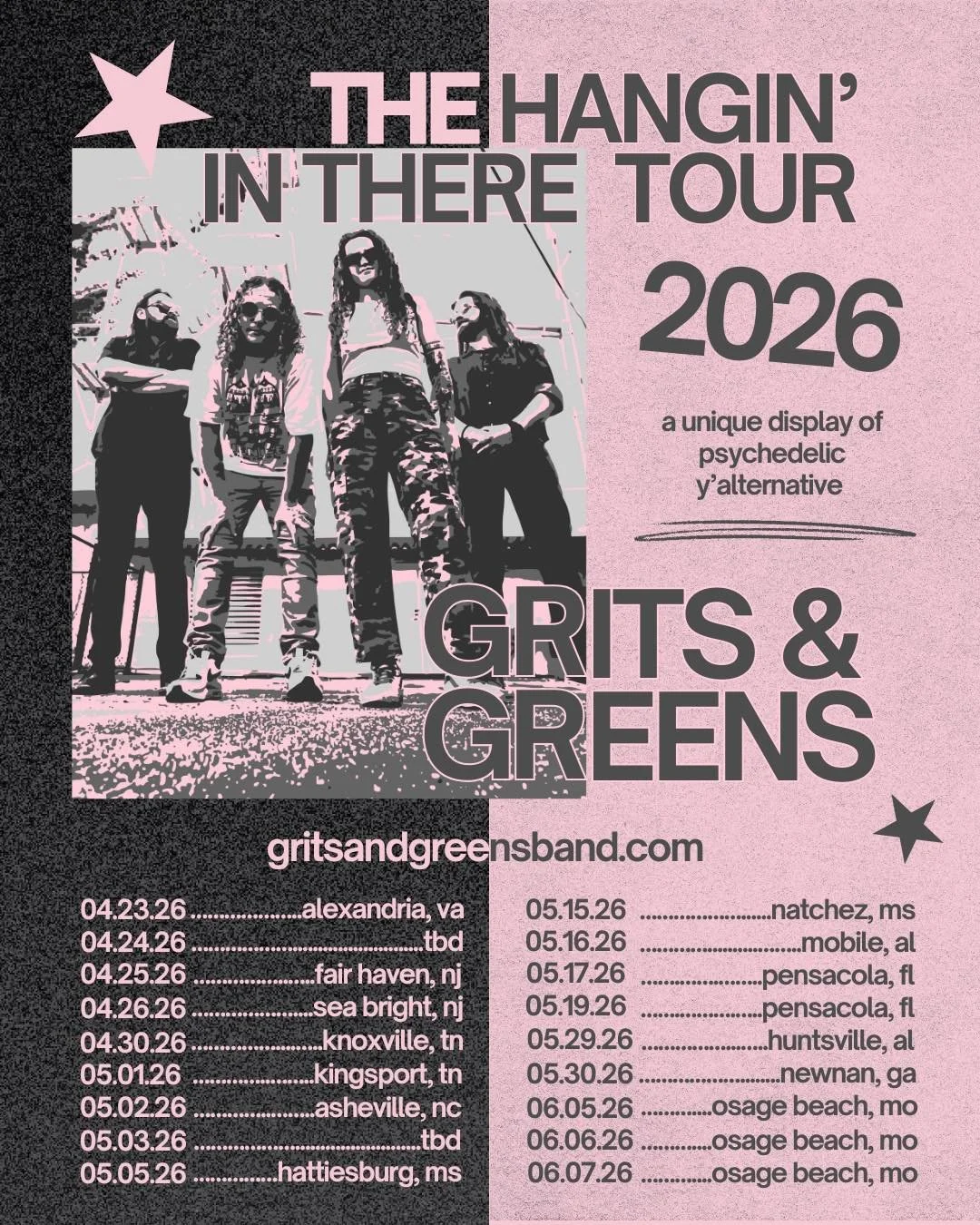 BIG ANNOUNCEMENT! Here is the first leg of our HANGIN&rsquo; IN THERE TOUR 2026! Ticket links and more info for all these shows coming very soon 👀 DM us &ldquo;MY SHOW&rdquo; if you want to host a house party with us on the open dates! Which show wi