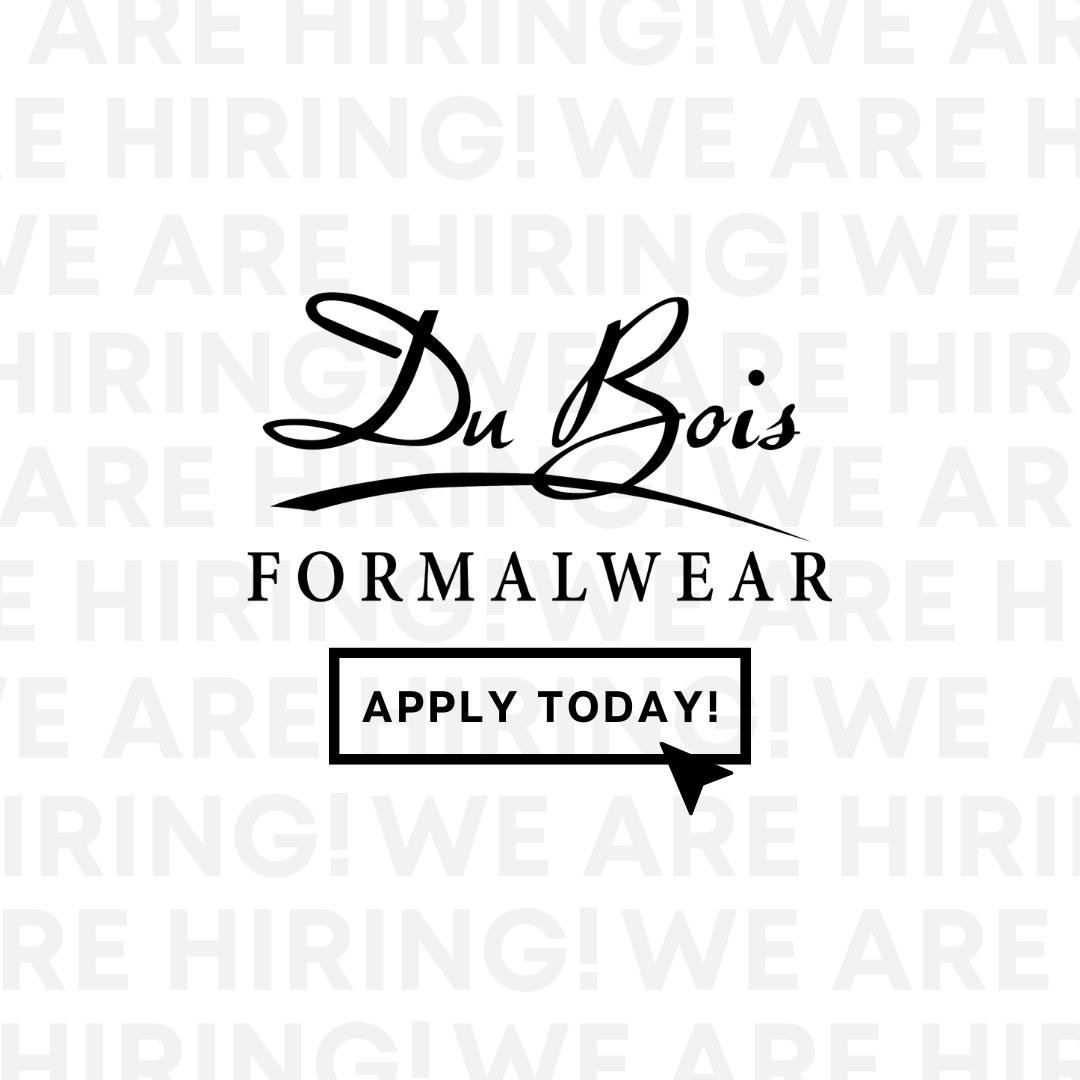 Looking to switch up your career? Know someone who is looking for a new job? 👨🏻&zwj;💻 DuBois Formalwear is hiring for some awesome positions including Sales Associates, Production Associates and Delivery Drivers! 

Sales positions are available at