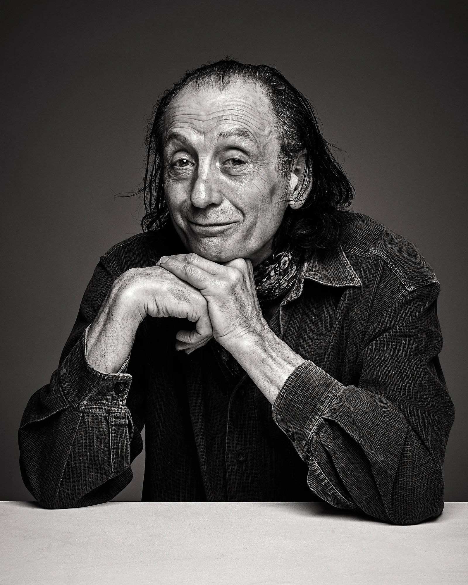 Black and white character portrait