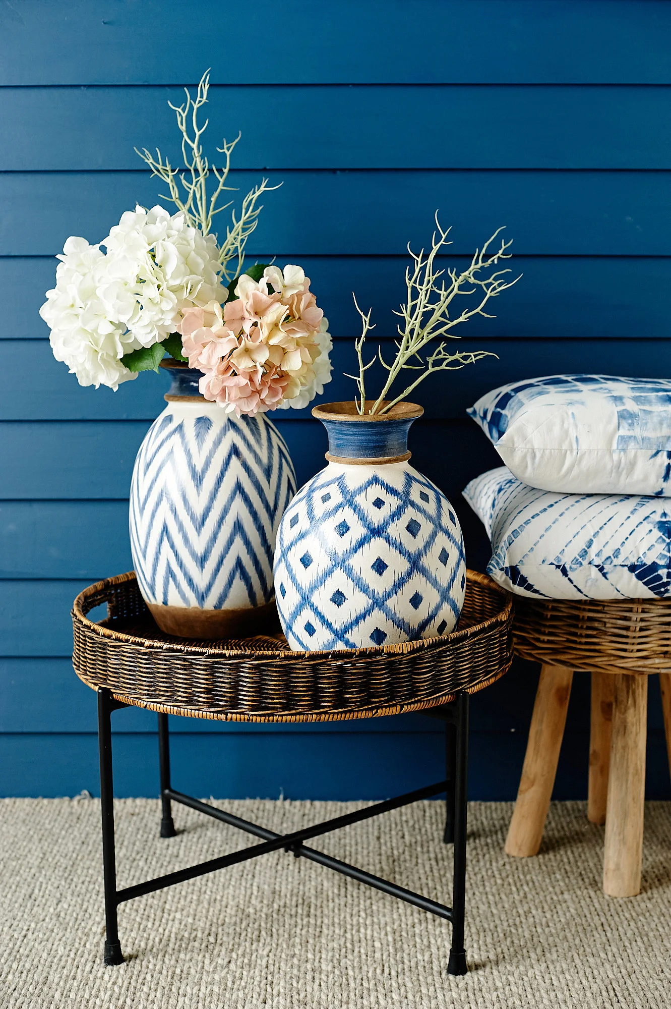 Blue vases in context by product photographer Jonathan Bowcott