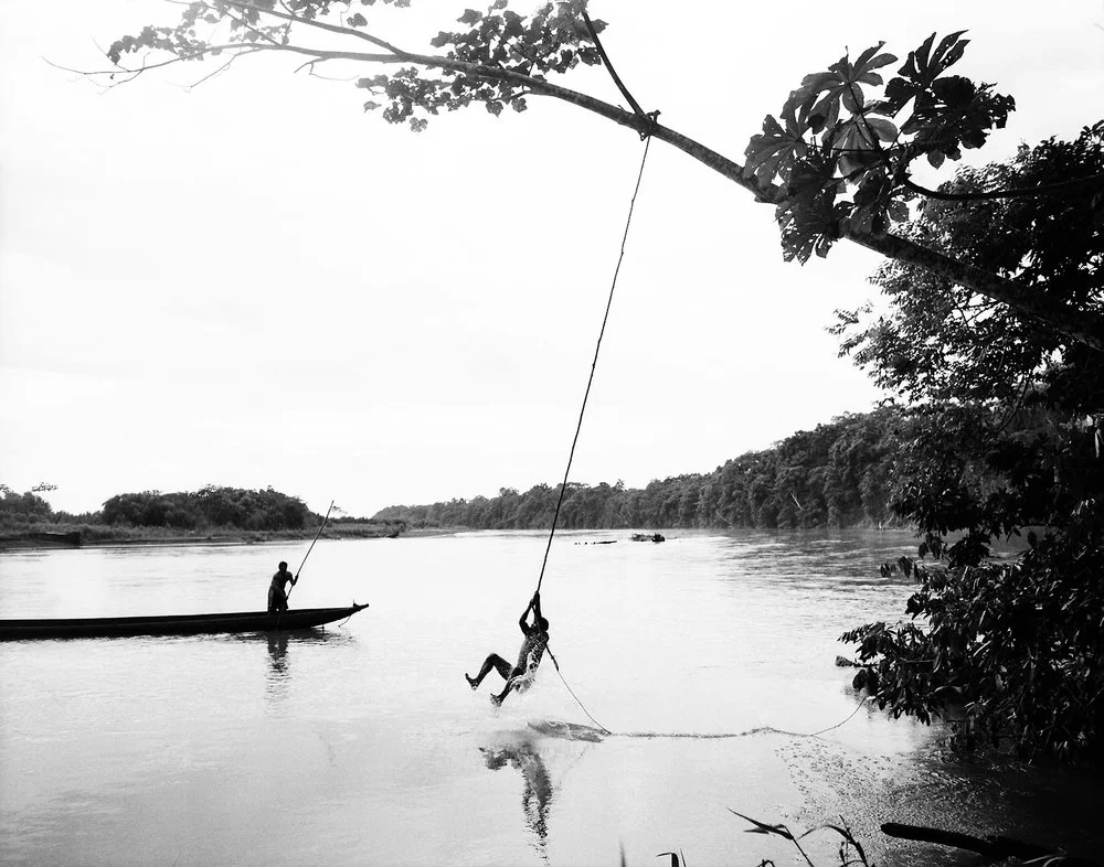 Playing in the Rio Pastaza
