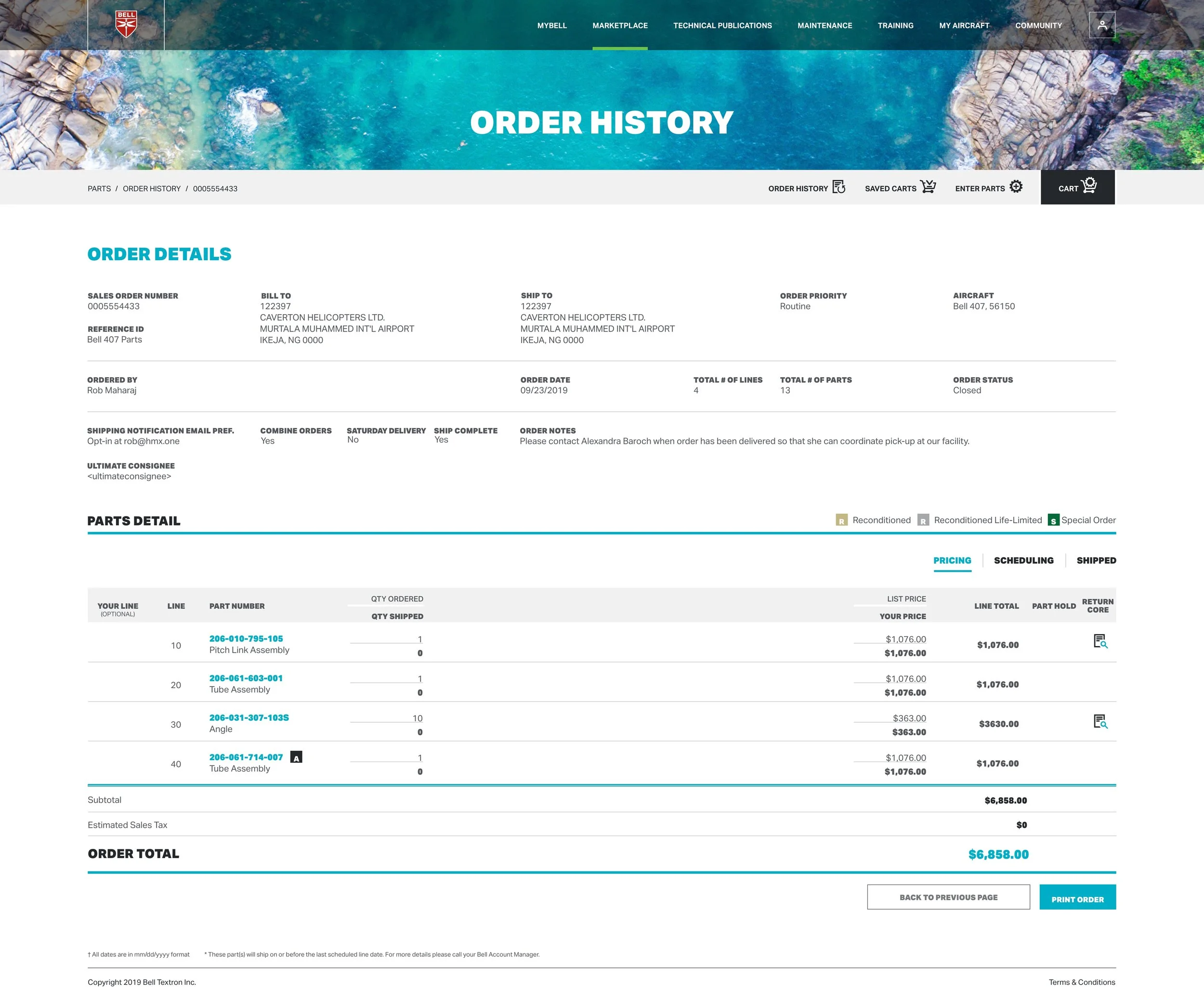 MyBell.com - Maintenance  Claims  Status - Replacement Item Order Details.jpg