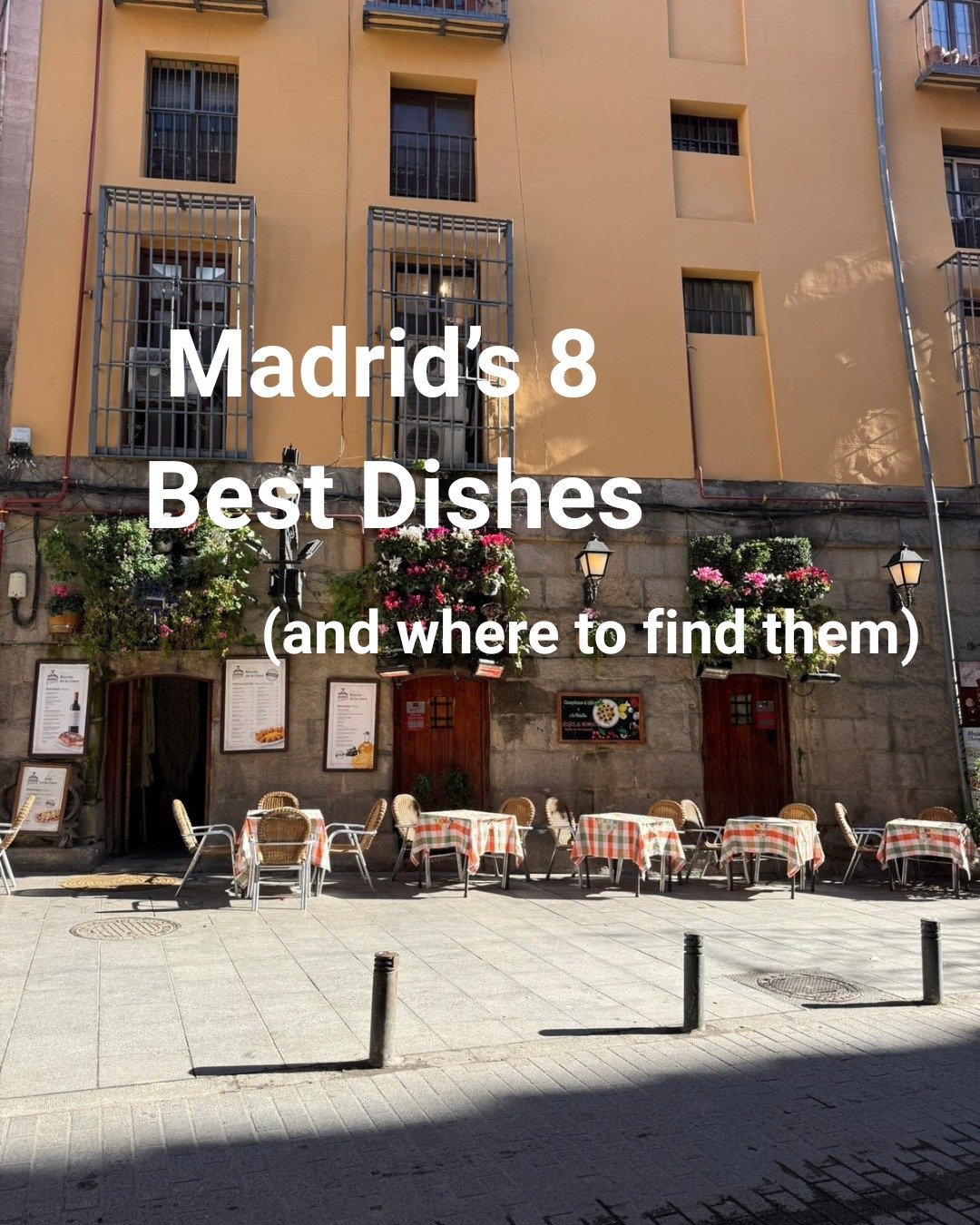 With all Madrid has to offer, it can be hard to figure out where to start! Here's 8 of our favorite dishes and where to eat them 🇪🇸

Head to our Travel Tips page for the full list: https://www.walkandeatspain.com/blog/best-food-madrid-8-authentic-d