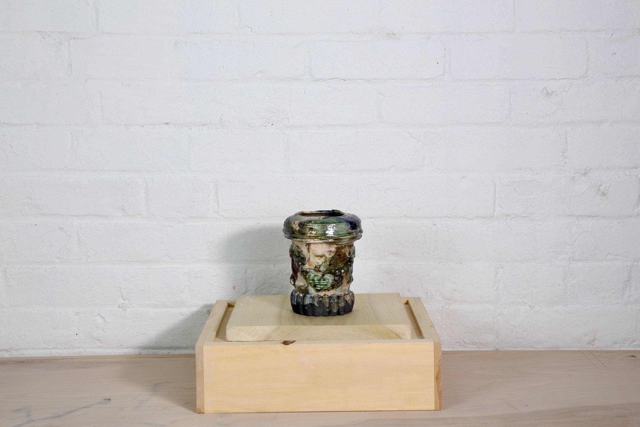 AnaPopescu__WhoIsInLoveandLeaves(Tinyrakugreenandblue)_2024_StonewareGlaze_Raku fired_13x11cm_£570_DETAIL1.jpeg