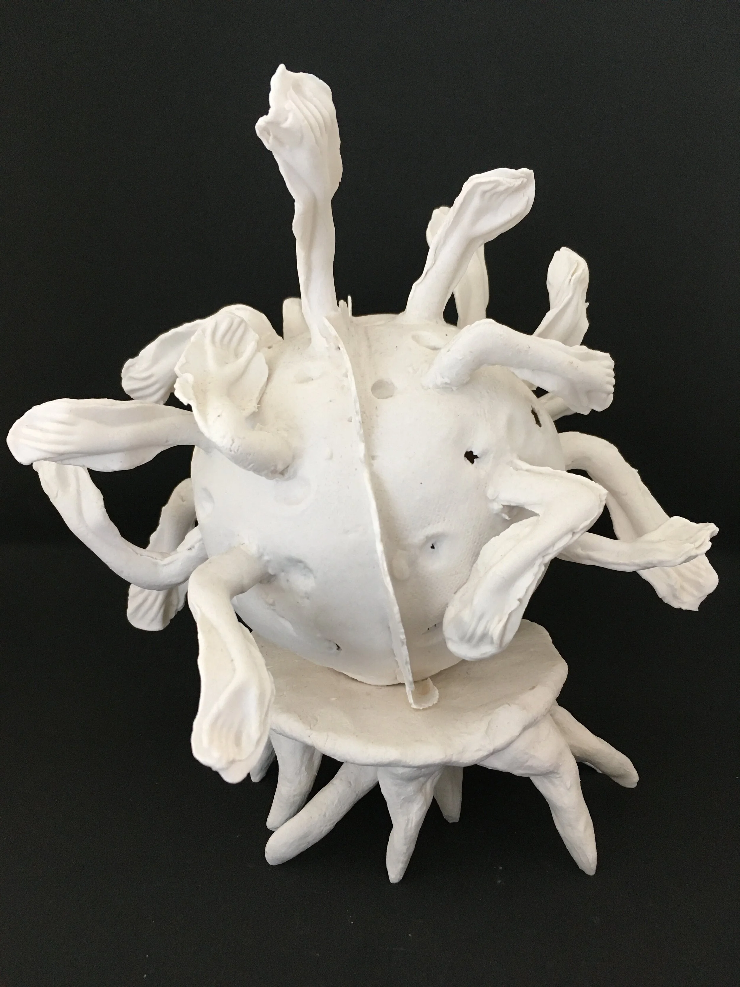 Covid 21x21.5x21cm porcelain, stoneware base 2020 £450.JPG