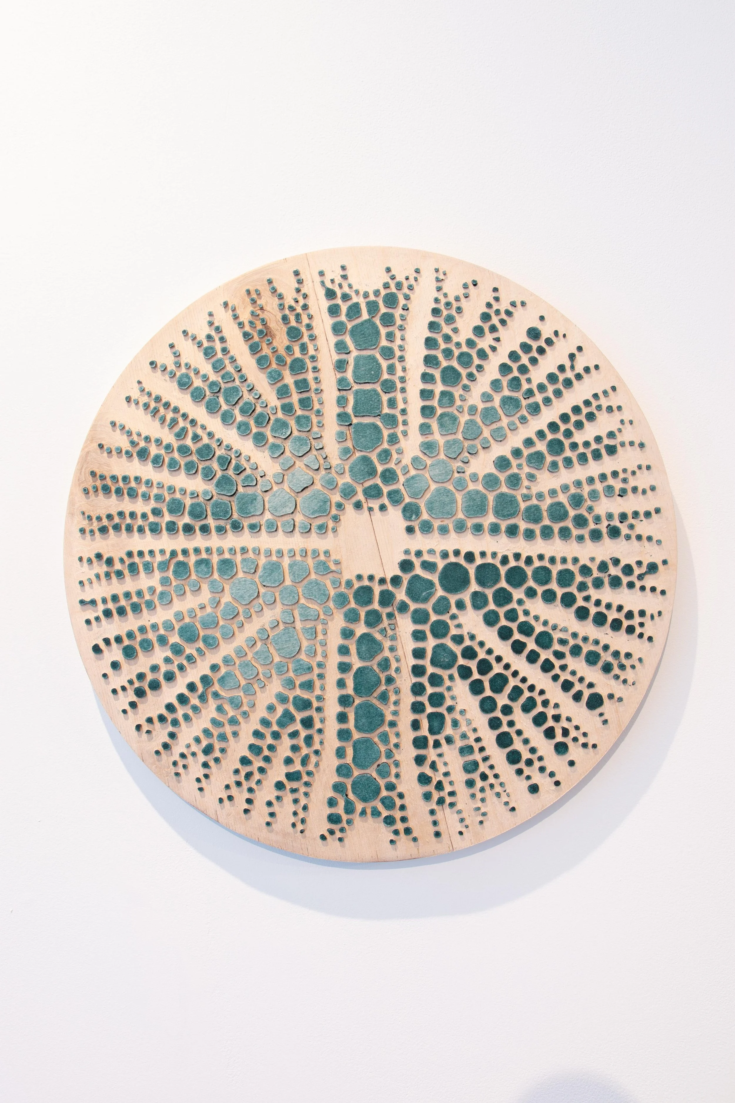 PeterNasielski_Micrasterias MajorAlgaeBlock_2024_ReclaimedWood,AlgaePaint_40x40x2cm_£2500.jpeg