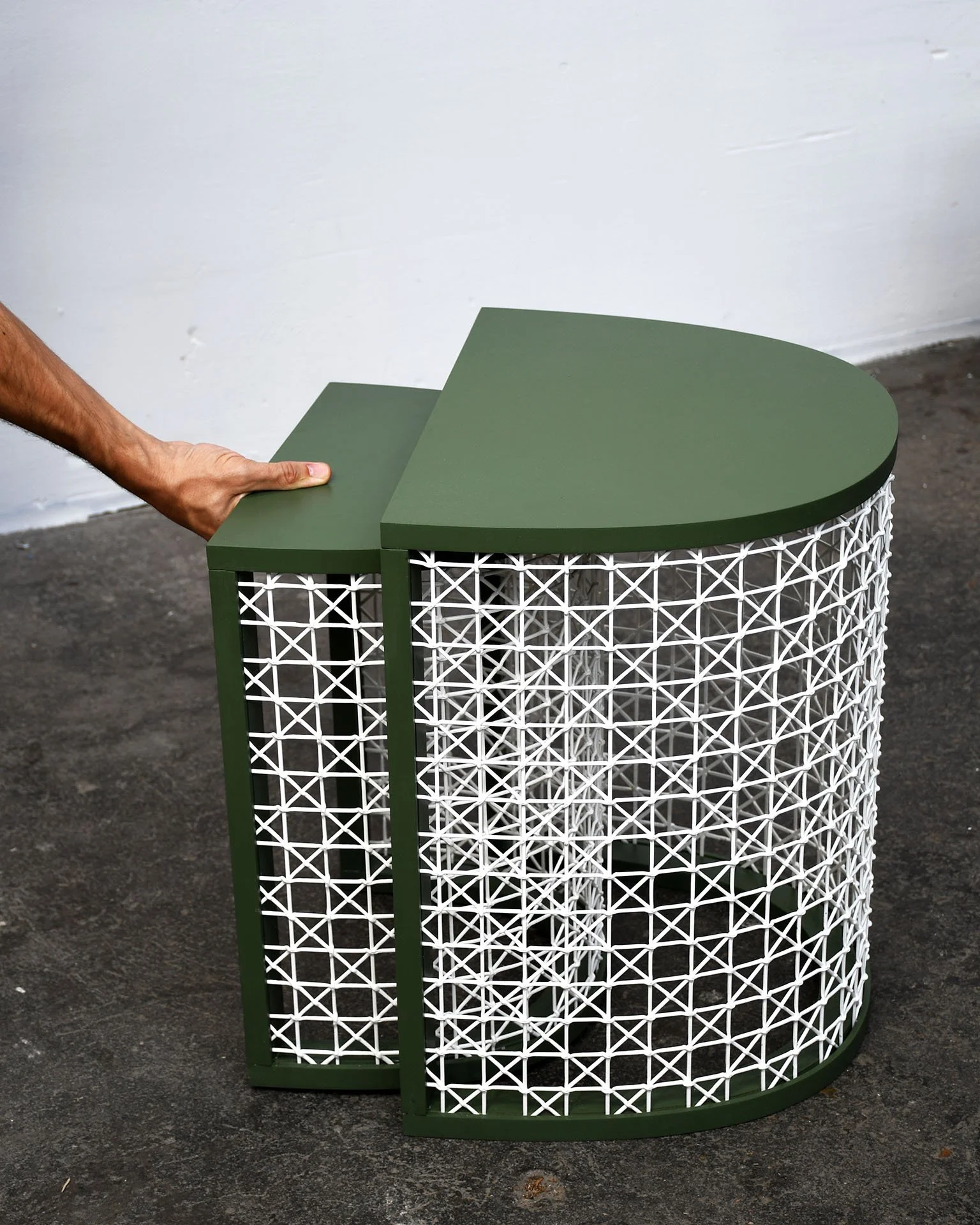 Z-zéro_DCNestingTablesSetKaki_2025_PLA and PaintedMDF_35x45x50cm_£445.jpg