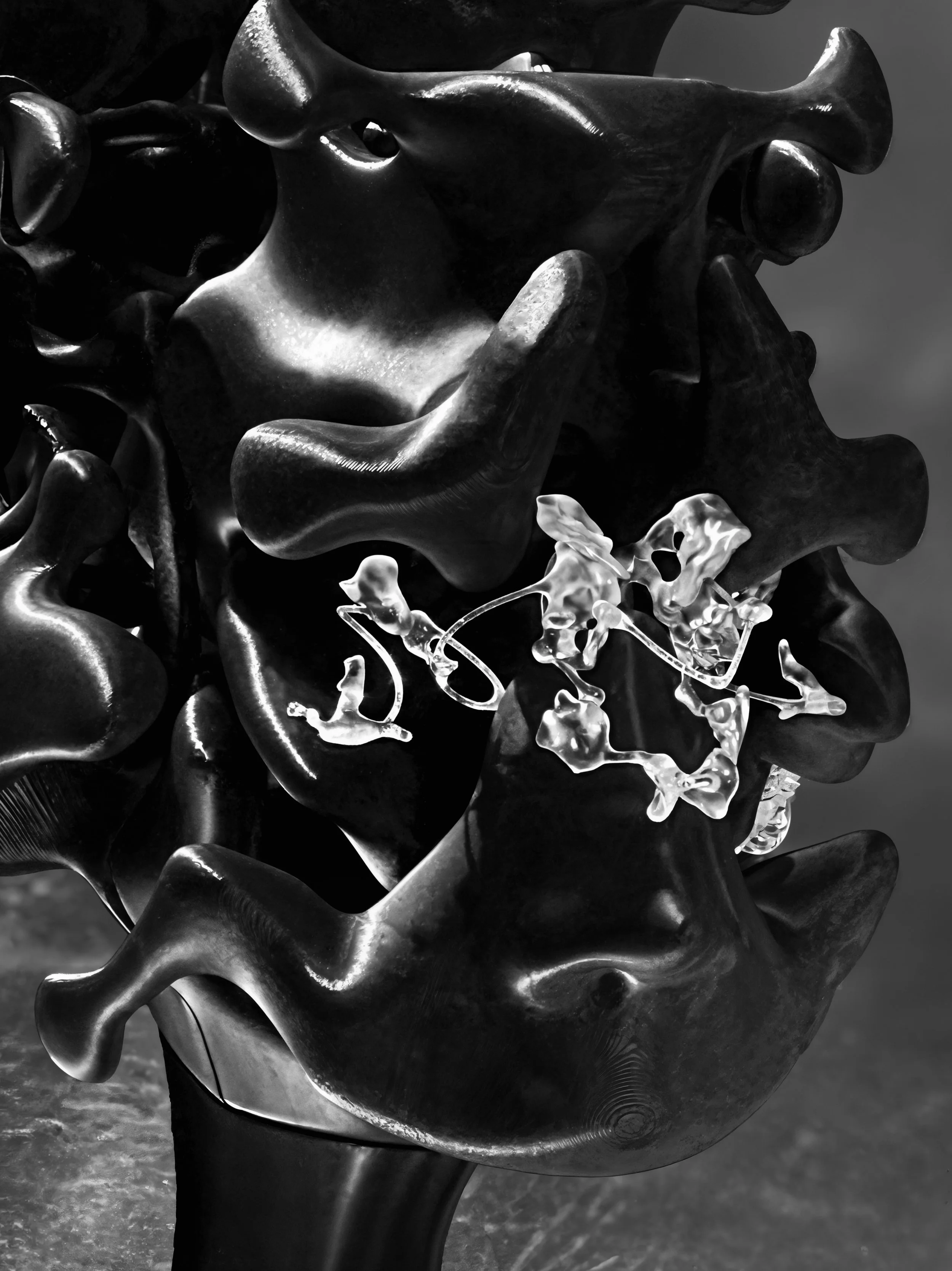 Weaver_VariousJewelryOnMannequinHeadCloseUp_2025_ResinAndSilver_SizesVary_£NA.jpg