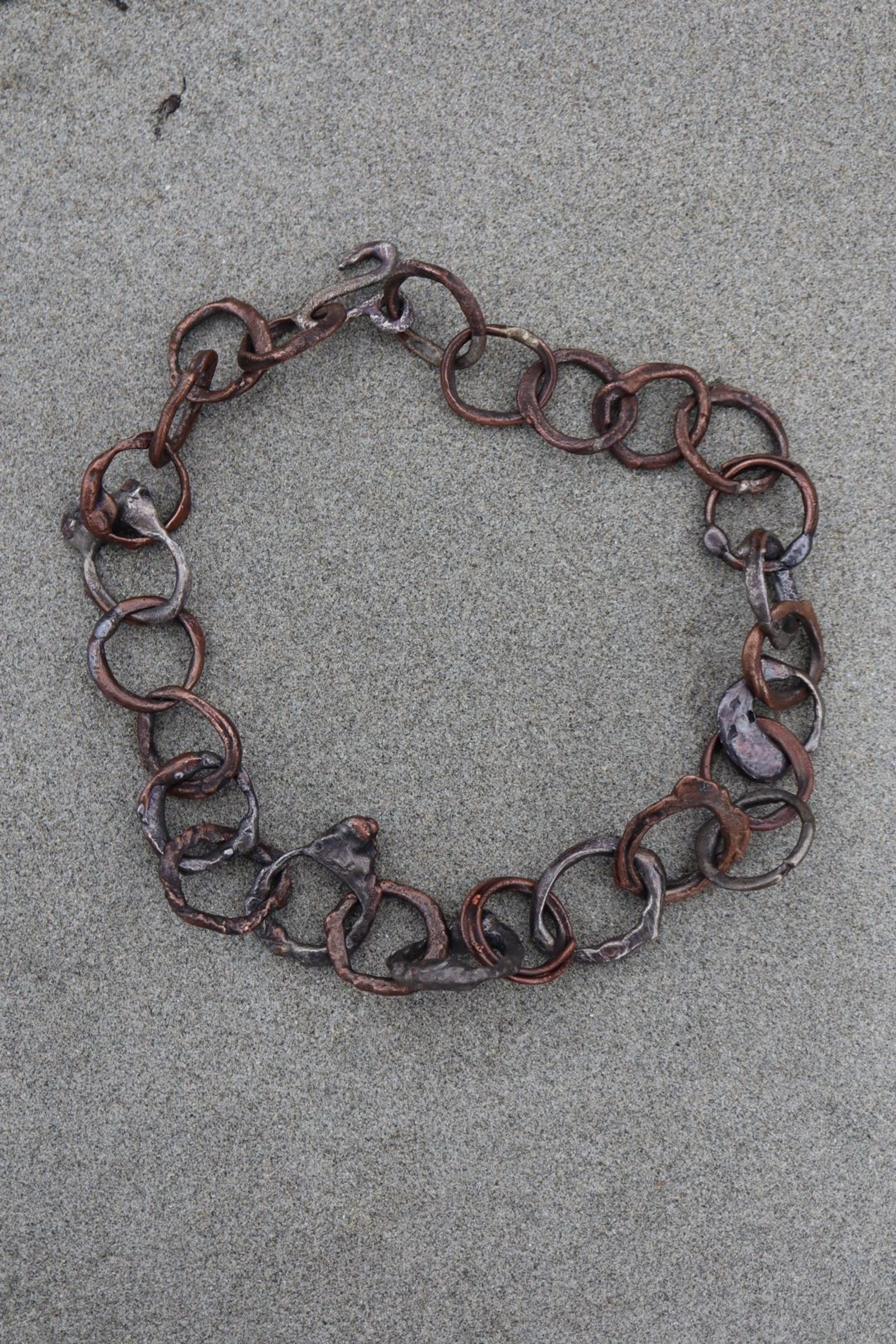 INSTA_ZOEKAVANAGH_CHUNKY MOLTEN BRONZE COPPER AND SILVER CHAIN (3).JPG
