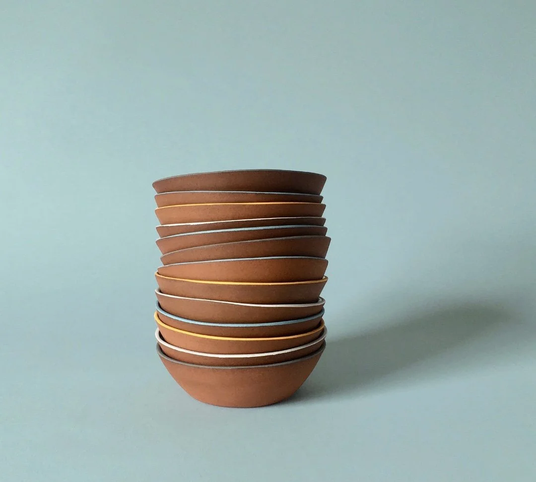 DennisBlatchleyCeramics_setofvariedcoloureddessertbowls_2025_slipcastterracottaceramic_4cmhx13cmd_£25each.jpeg