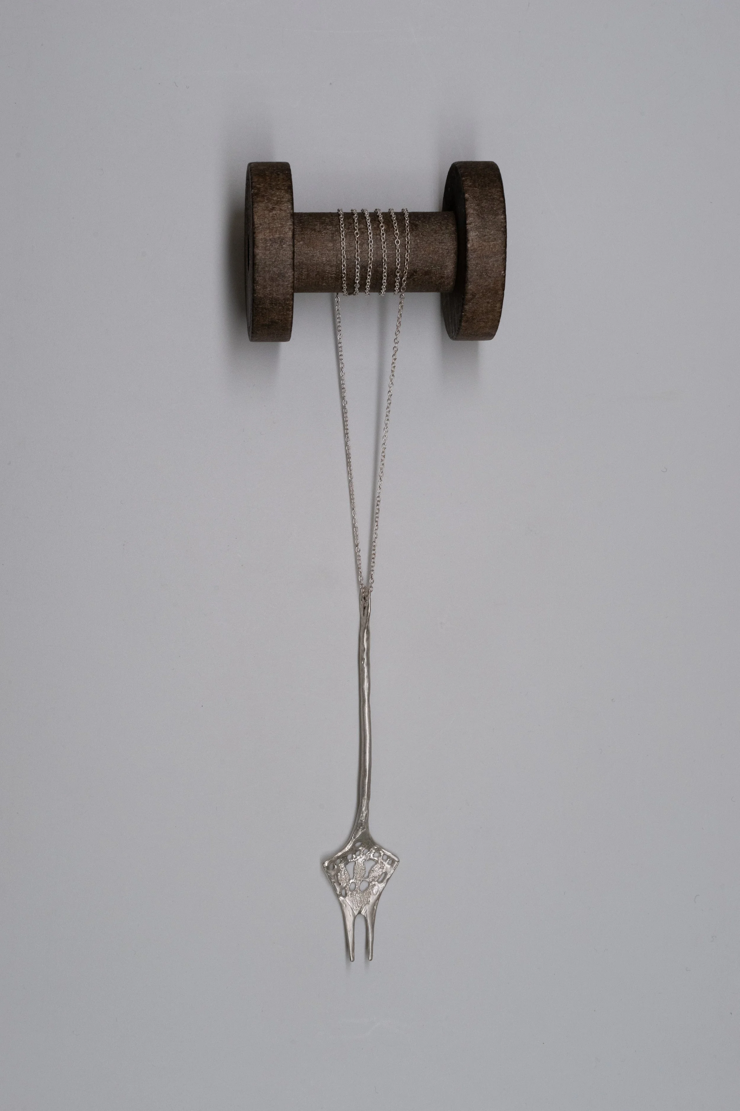 SHOP_Cindy Liu_Lace fork pendant with chain (two prong).jpg
