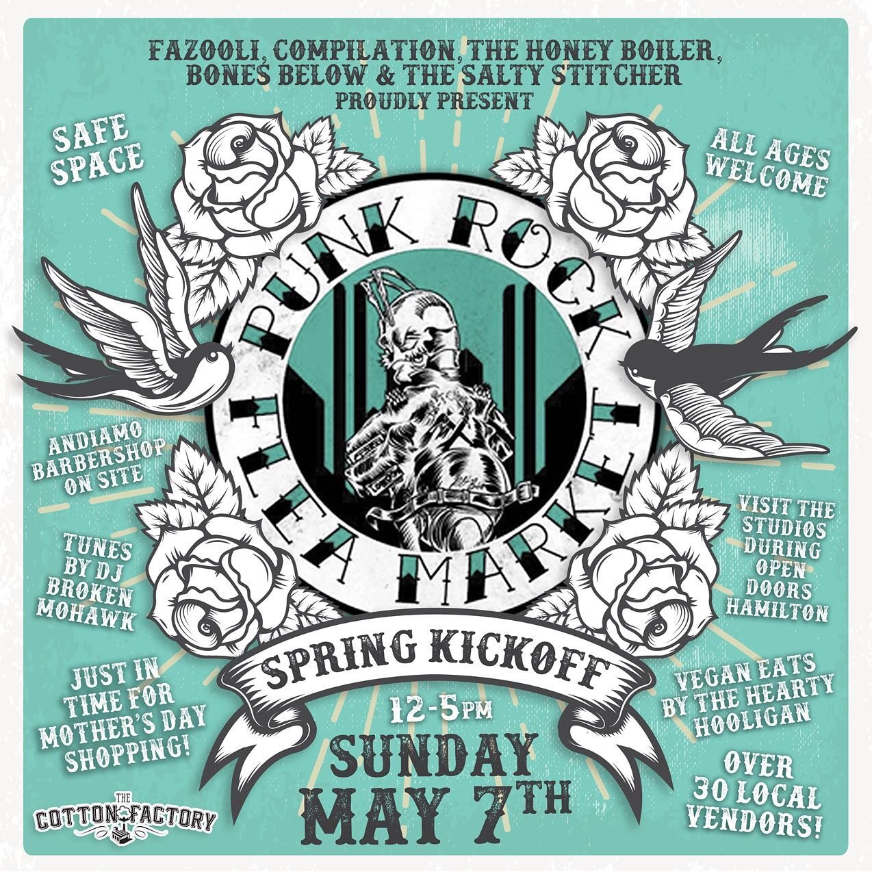 Heading to Hamilton for the May 7th @punkrockfleamarkethamilton show! This is the weekend before Mother&rsquo;s Day so come out to support local artists and get mom (or yourself) a little something something.