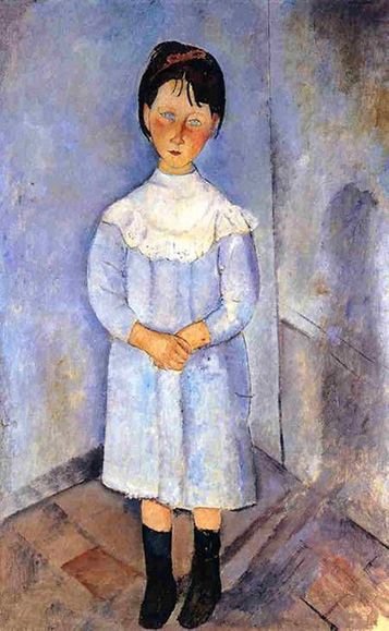  Modigliani’s  Little Girl in Blue ,  1918 - Inspiration for  Portrait of Deceit . A copy of this painting accompanied Jayme at her writing desk for well over five years — a reminder to complete the story! 