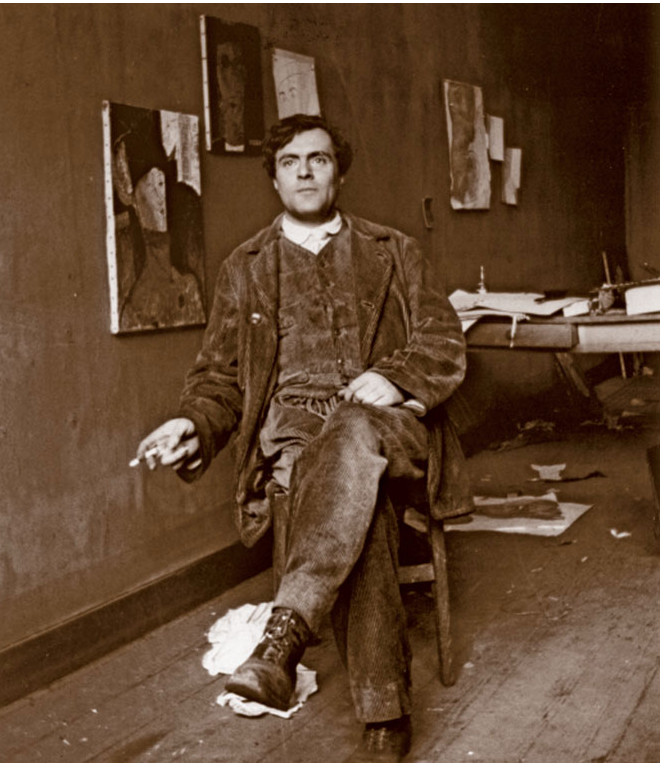  Modigliani in his meager studio in Le Bateau-Lavoir artistic community in Montmartre, Paris    