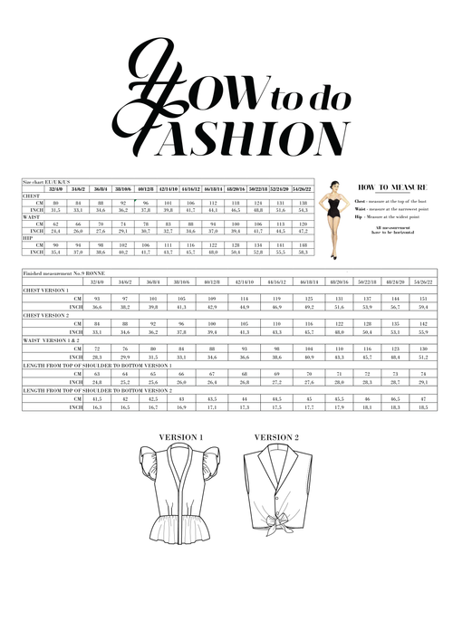 Dress Fashion Nova Jean Size Chart Rnne PDF Sewing Pattern -Size 32-54   How To Do