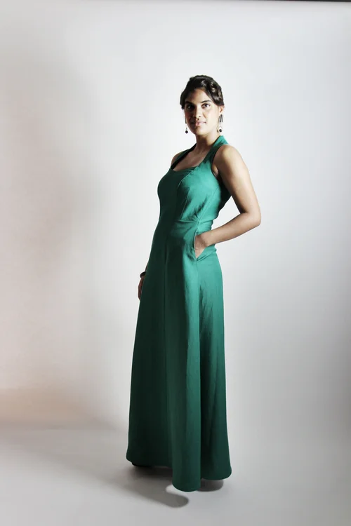 green backless evening dress A Line V Neck Backless Lace Green Prom Dresses with Split, Backless Green  Lace Formal Dresses, Green Lace Evening Dresses main image 1