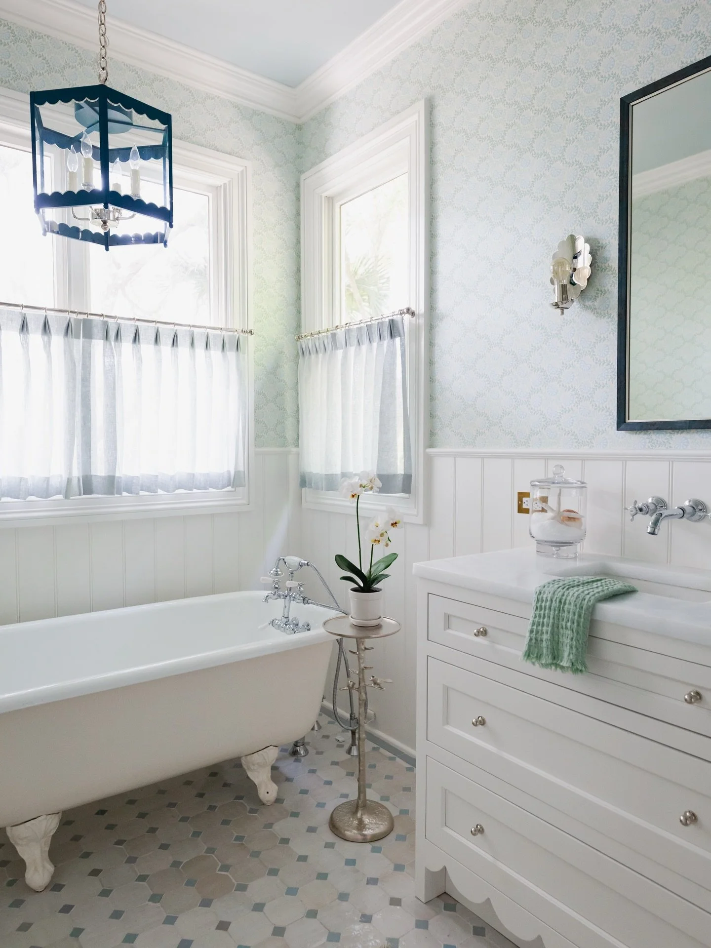 One of my favorite design rules: keep what deserves to stay and reimagine the rest.

For our client&rsquo;s daughter&rsquo;s bathroom on Kiawah Island, the view and the original clawfoot tub were simply too beautiful to replace. Everything else was t