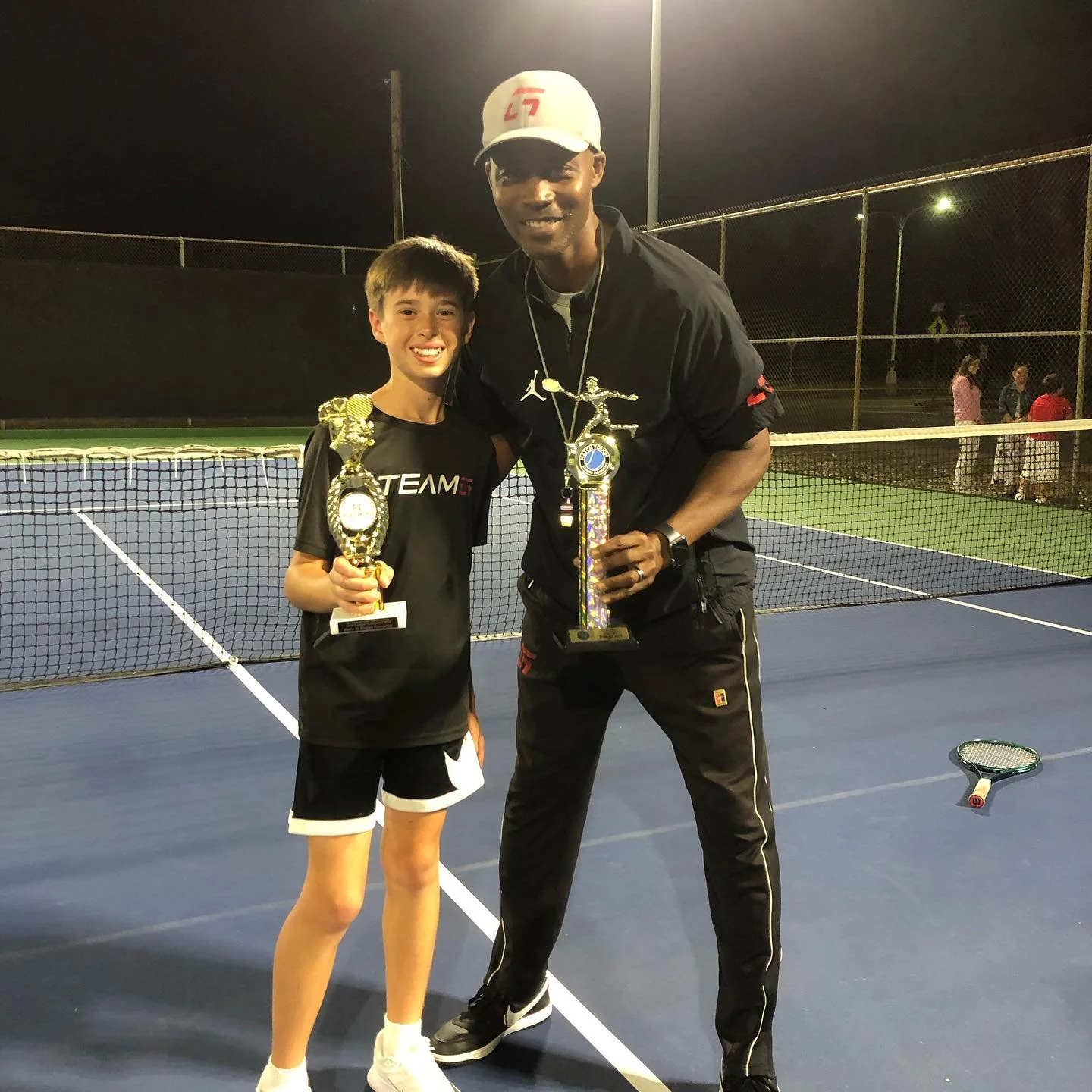 We only know Improvement &amp; Progress over here. Wyatt has begun to find his legs in this game called tennis. Those two trophies are for two separate tournament finals. Congratulations on getting on the podium two Weekends in a row. Boys 12&rsquo;s