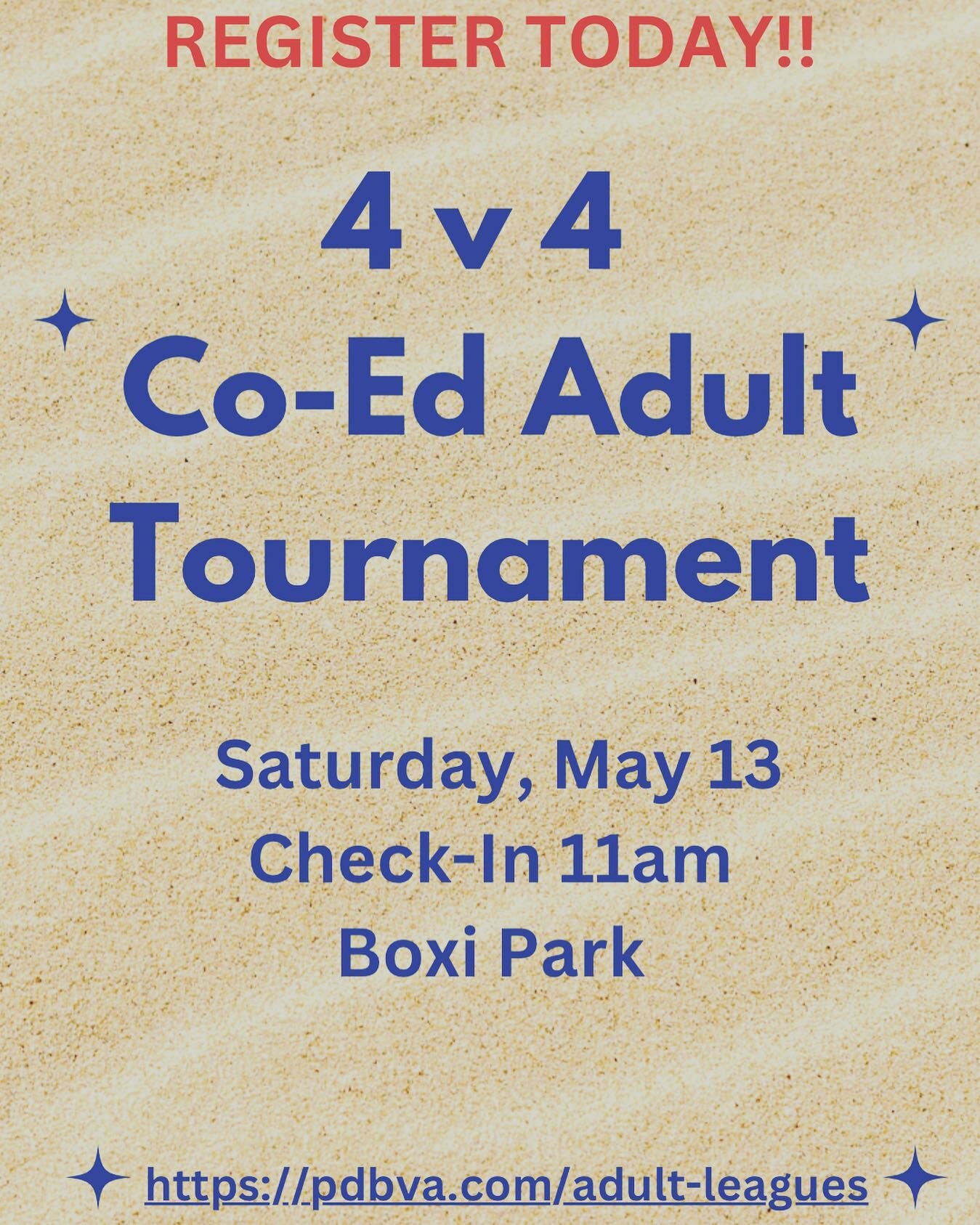 Super fun tourney for Adults!! Must be co-ed! 
Pool play to 28 and single elimination is regular match play. 
Max 10 teams. 5 team pools. 
@boxiparklakenona