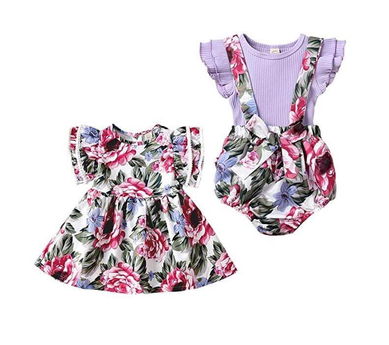 matching girl and infant dresses