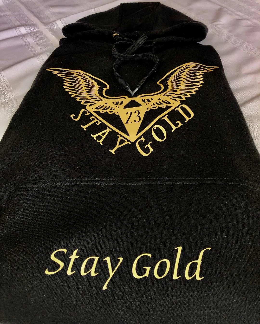 Throwback Stay Gold Black Hoodie