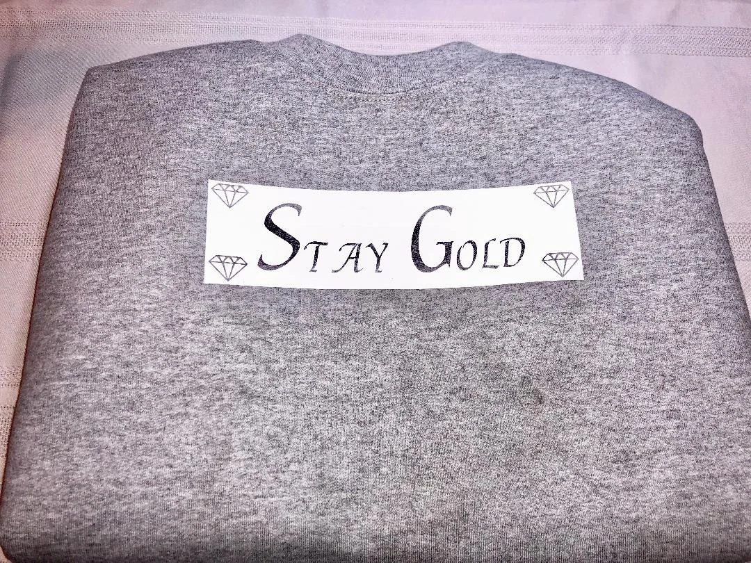 Stay Gold Grey Diamond Crew-Neck Sweater
